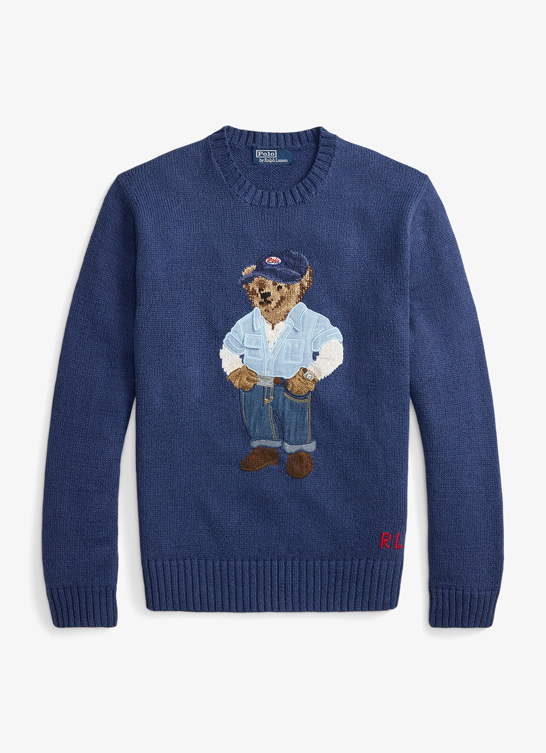 Ralph Lauren Fijngebreide trui in linnenblend met ingebreid patroon - voorkant 4 light navy-2zhw