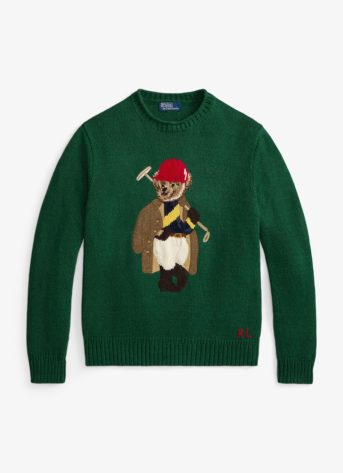 Ralph Lauren Fijngebreide trui in linnenblend met ingebreid patroon - voorkant 4 new forest-2z8d