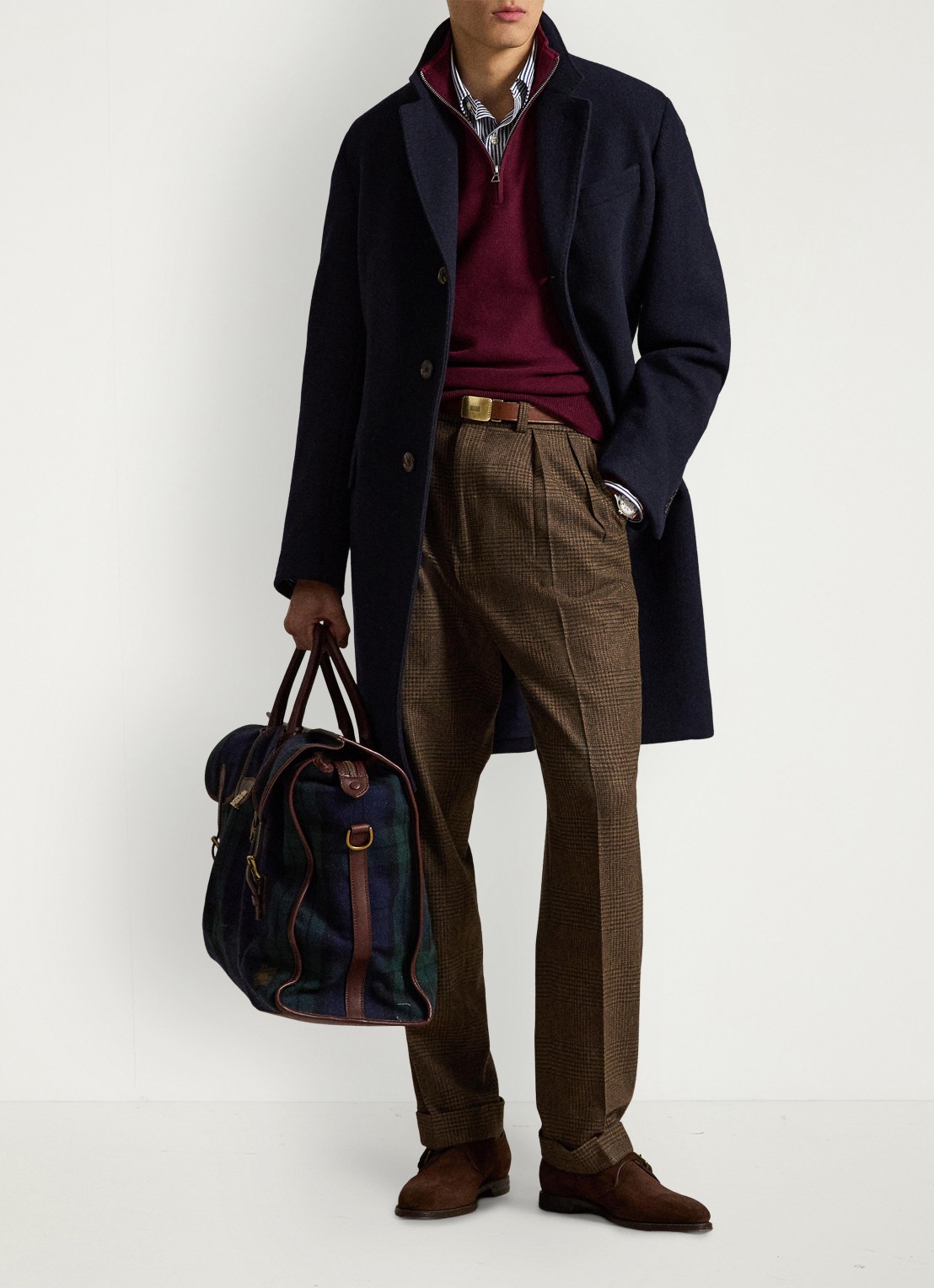 Ralph Lauren Fijngebreide trui met halve rits en logoborduring - detail 4 merlot wine heather / rood