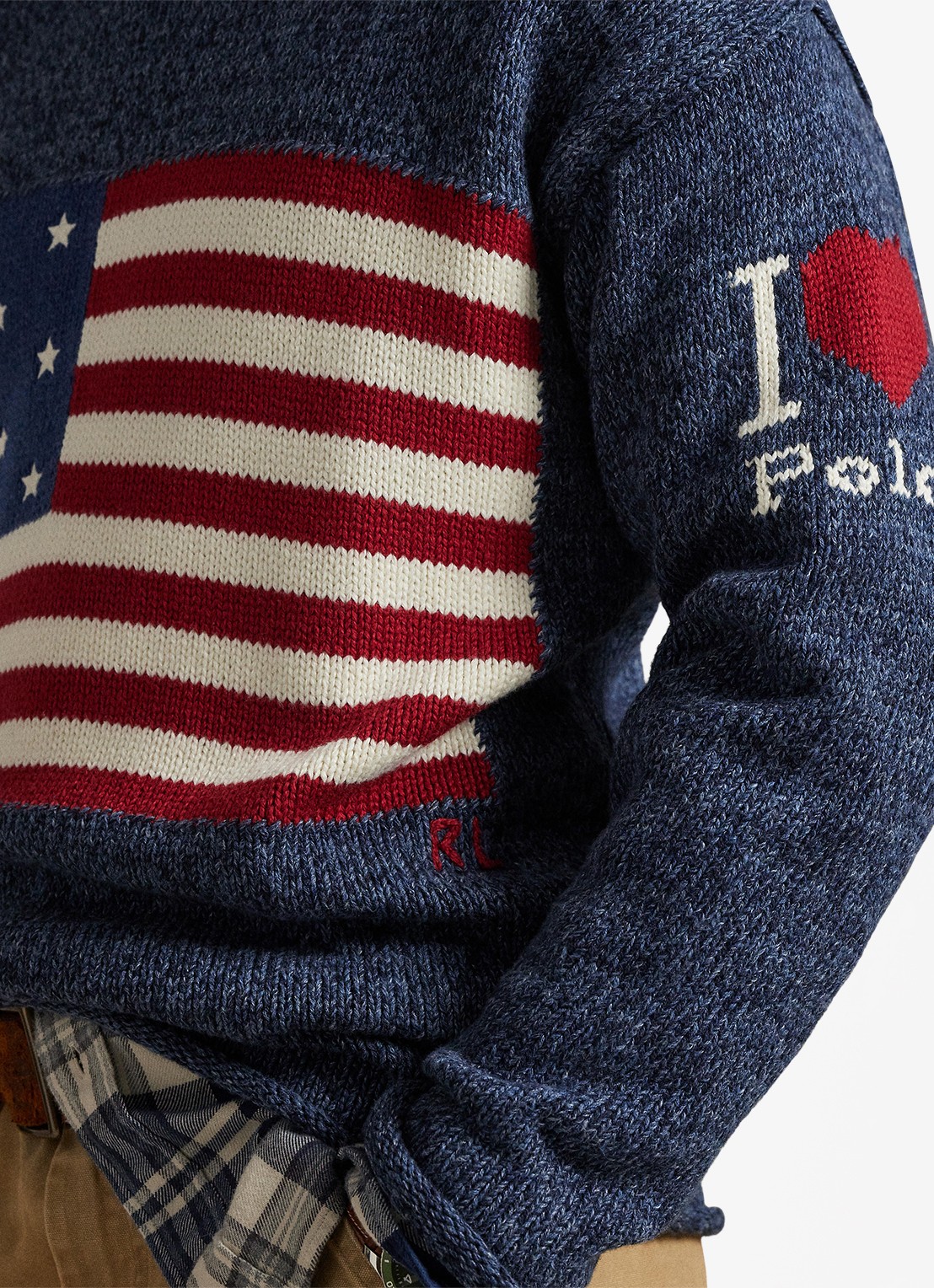 Ralph Lauren Fijngebreide trui met ingebreid patroon - detail 5 blue marl / blauw