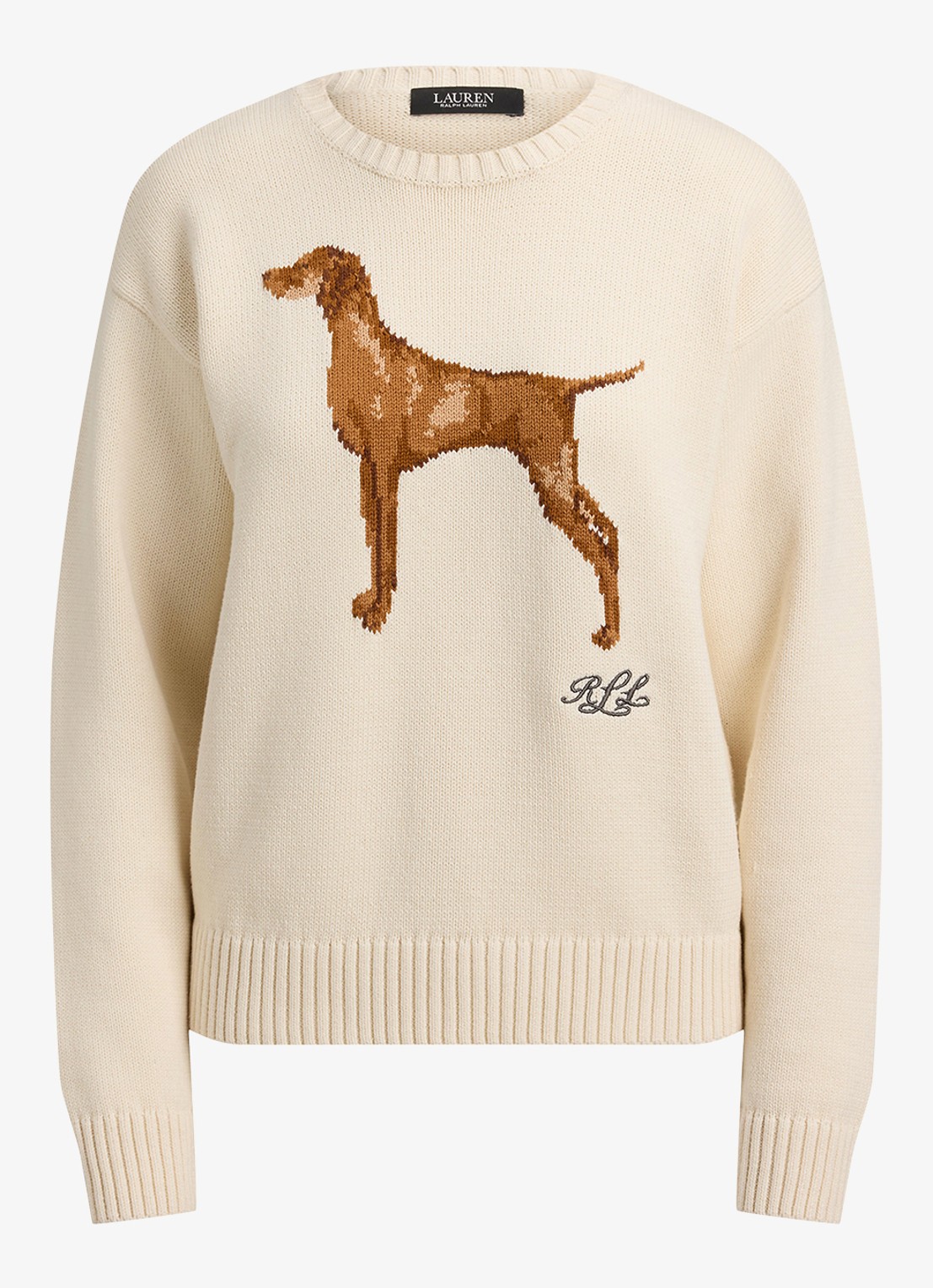 Ralph Lauren Fijngebreide trui met ingebreide print - voorkant 4 mascarpone crème / crème