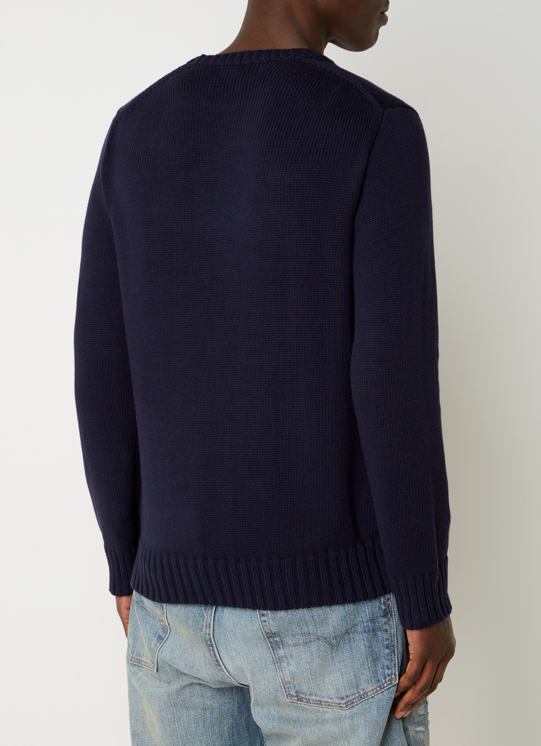 Ralph Lauren Fijngebreide trui met logo - achterkant 2 hunter navy / donkerblauw