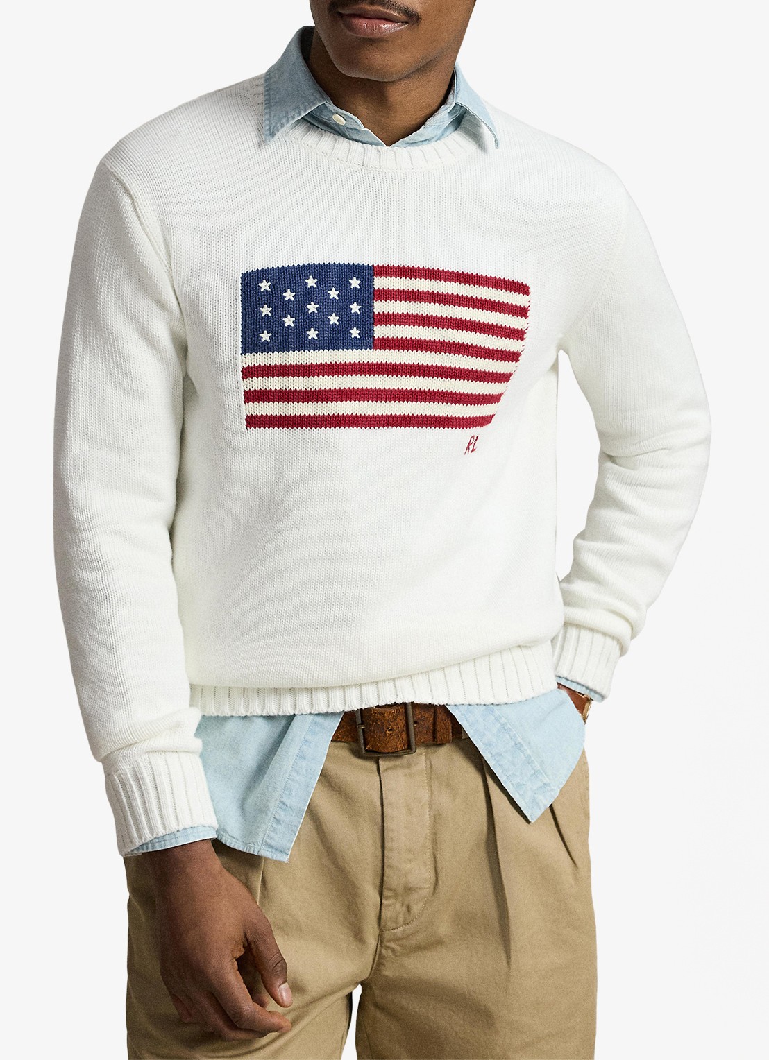 Ralph Lauren Fijngebreide trui met logo - detail 4 deckwash white / wit