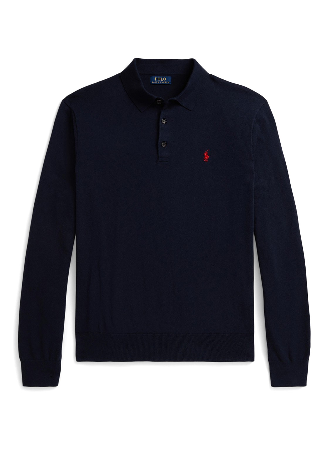 Ralph Lauren Fijngebreide trui met logoborduring - voorkant 4 donkerblauw