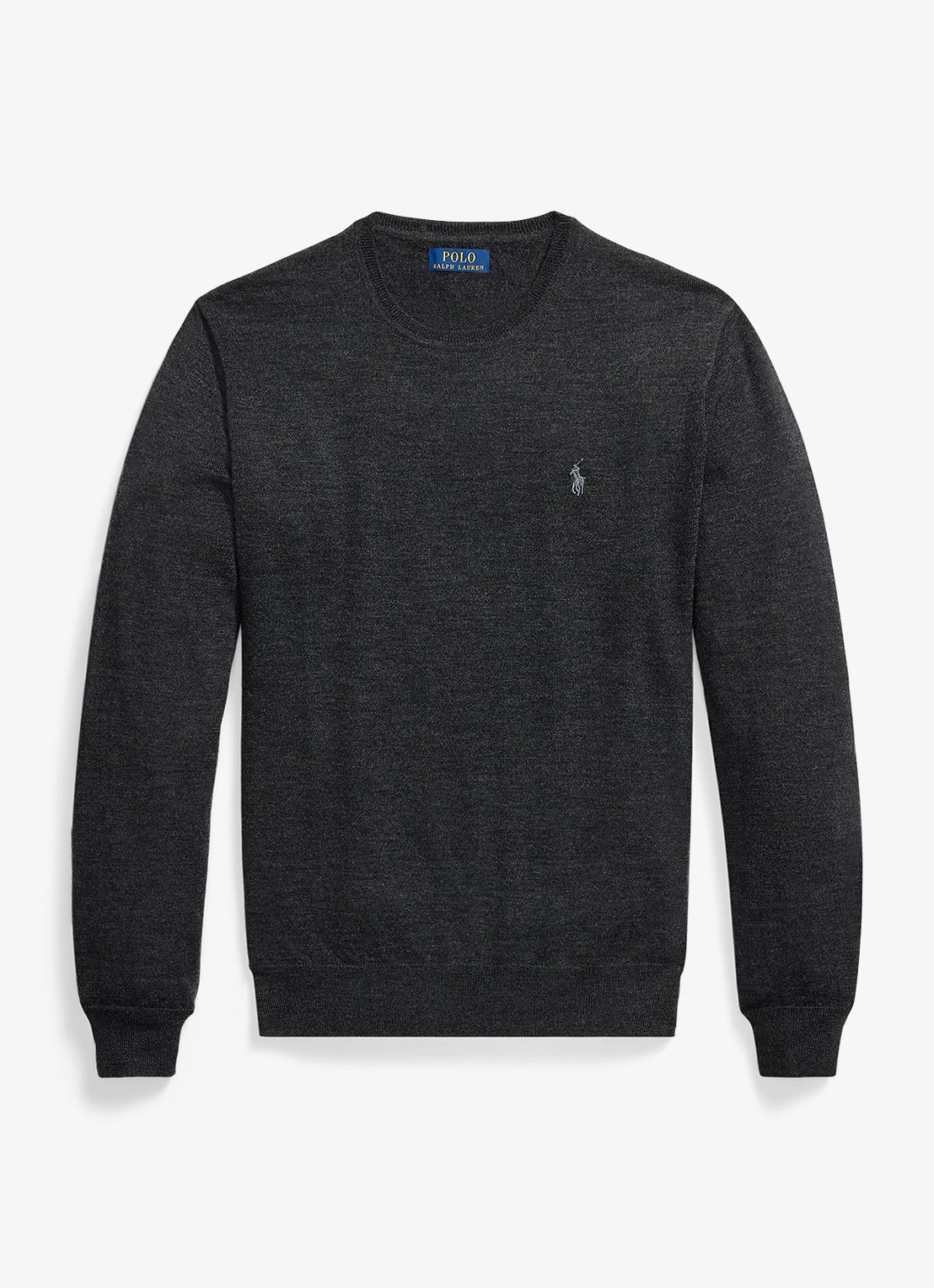 Ralph Lauren Fijngebreide trui met logoborduring - voorkant 2 dark granite hthr / donkergrijs