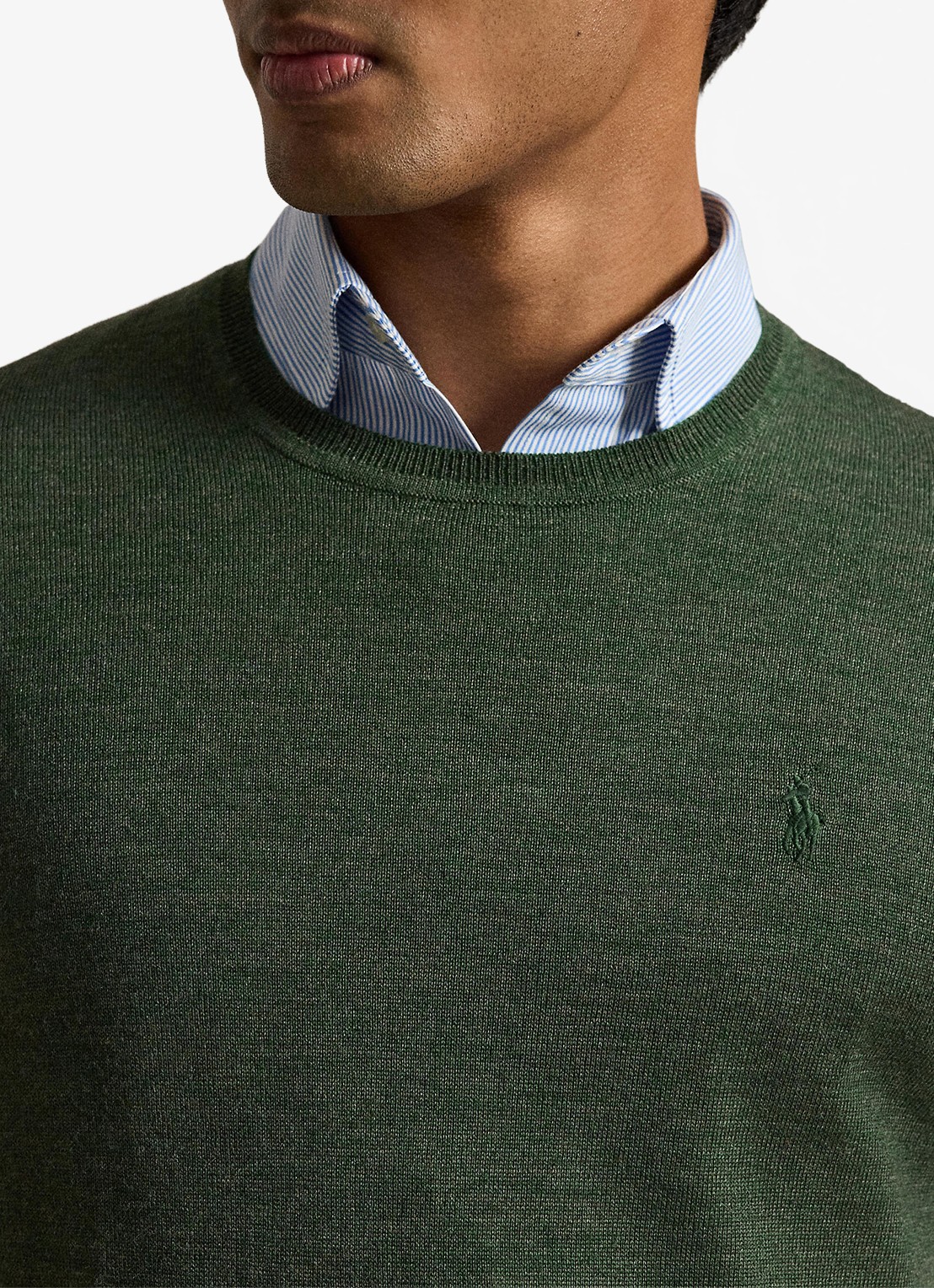 Ralph Lauren Fijngebreide trui met logoborduring - detail 3 lodgepole pine heather / groen