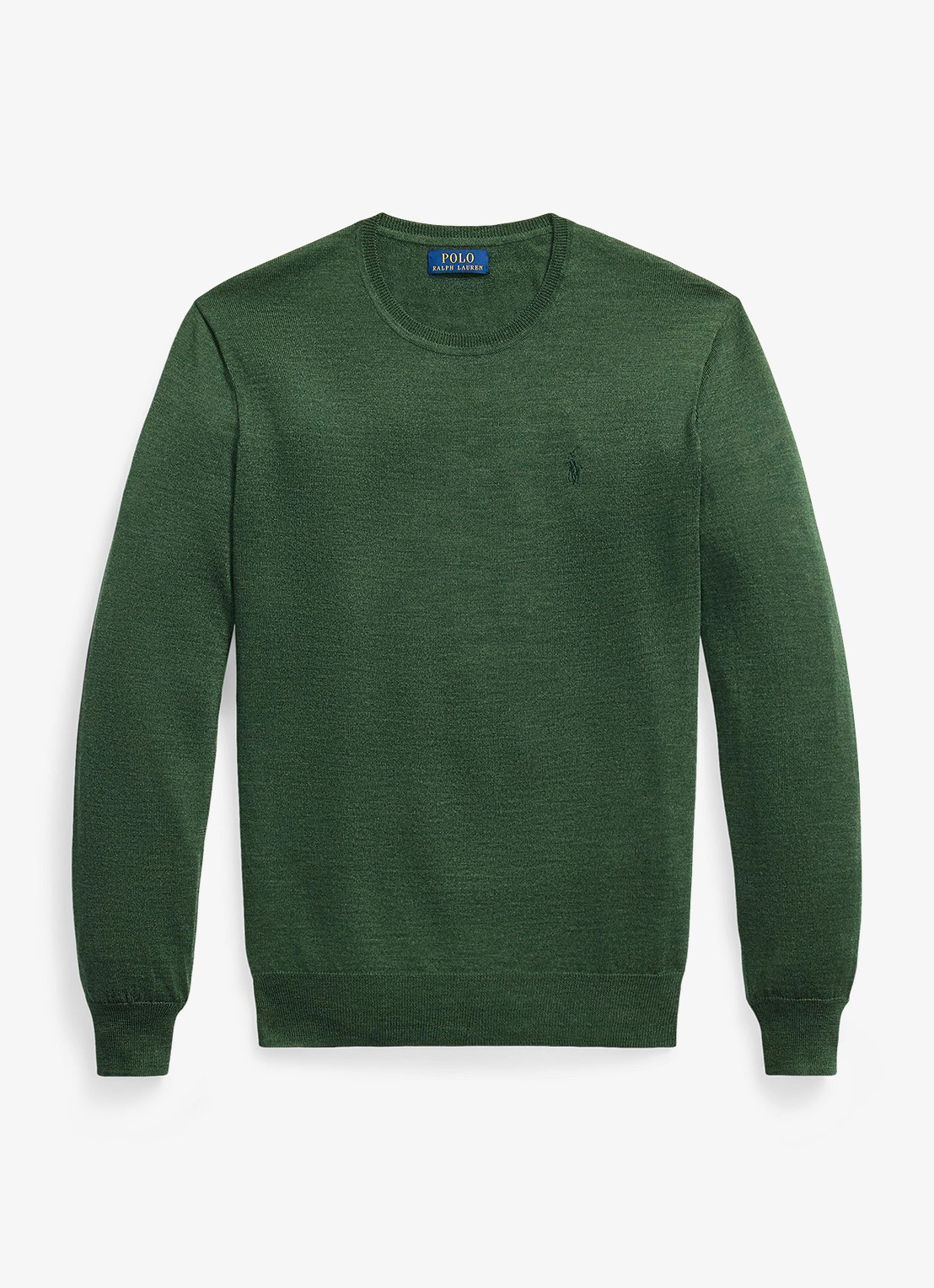 Ralph Lauren Fijngebreide trui met logoborduring - voorkant lodgepole pine heather / groen