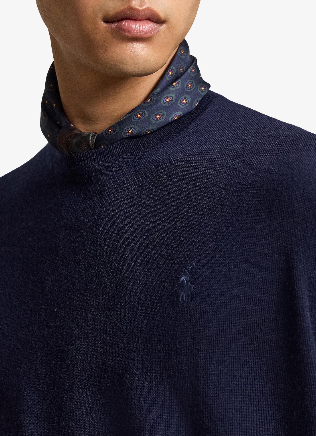 Ralph Lauren Fijngebreide trui met logoborduring - detail 5 hunter navy / donkerblauw