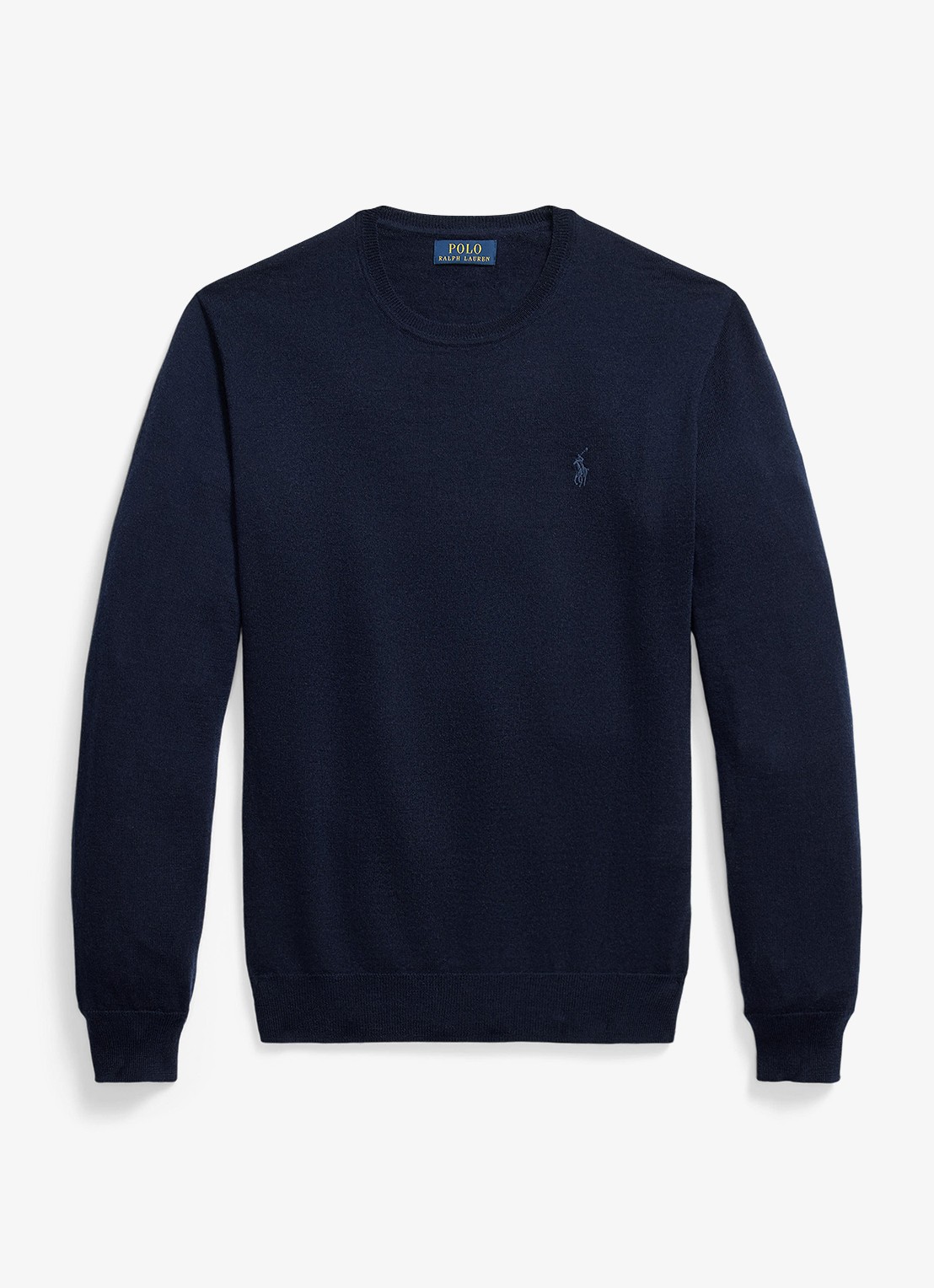 Ralph Lauren Fijngebreide trui met logoborduring - voorkant hunter navy / donkerblauw