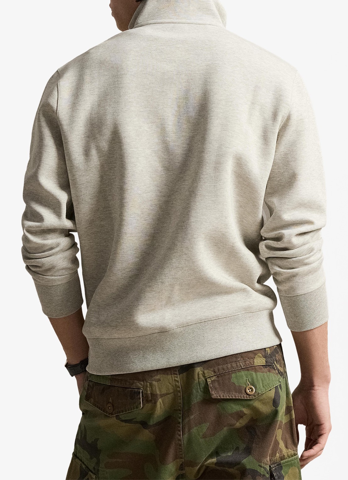Ralph Lauren Fijngebreide trui met logoborduring - achterkant 3 lt sport heather / grijs
