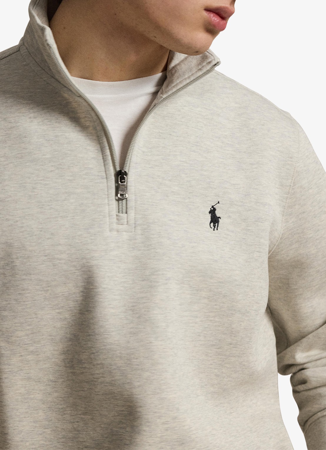 Ralph Lauren Fijngebreide trui met logoborduring - detail 5 lt sport heather / grijs