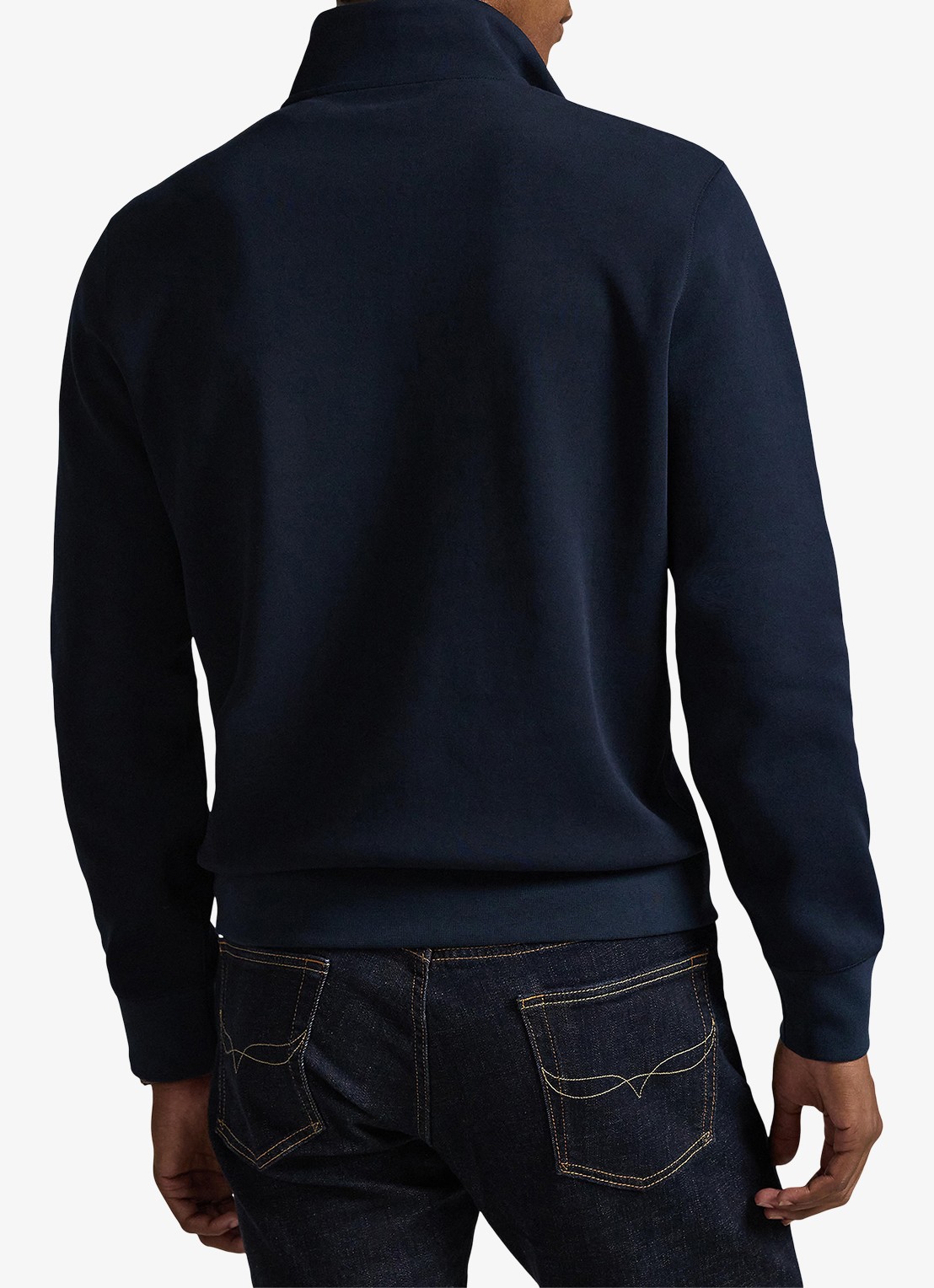 Ralph Lauren Fijngebreide trui met logoborduring - achterkant donkerblauw