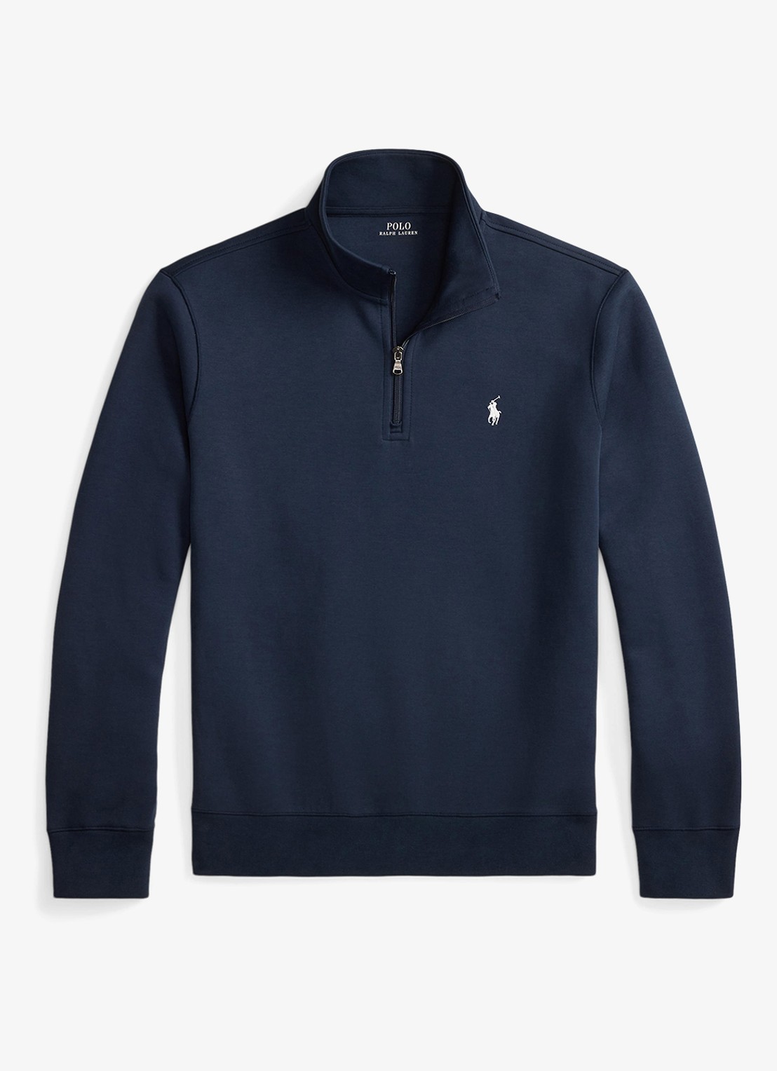 Ralph Lauren Fijngebreide trui met logoborduring - voorkant 2 donkerblauw