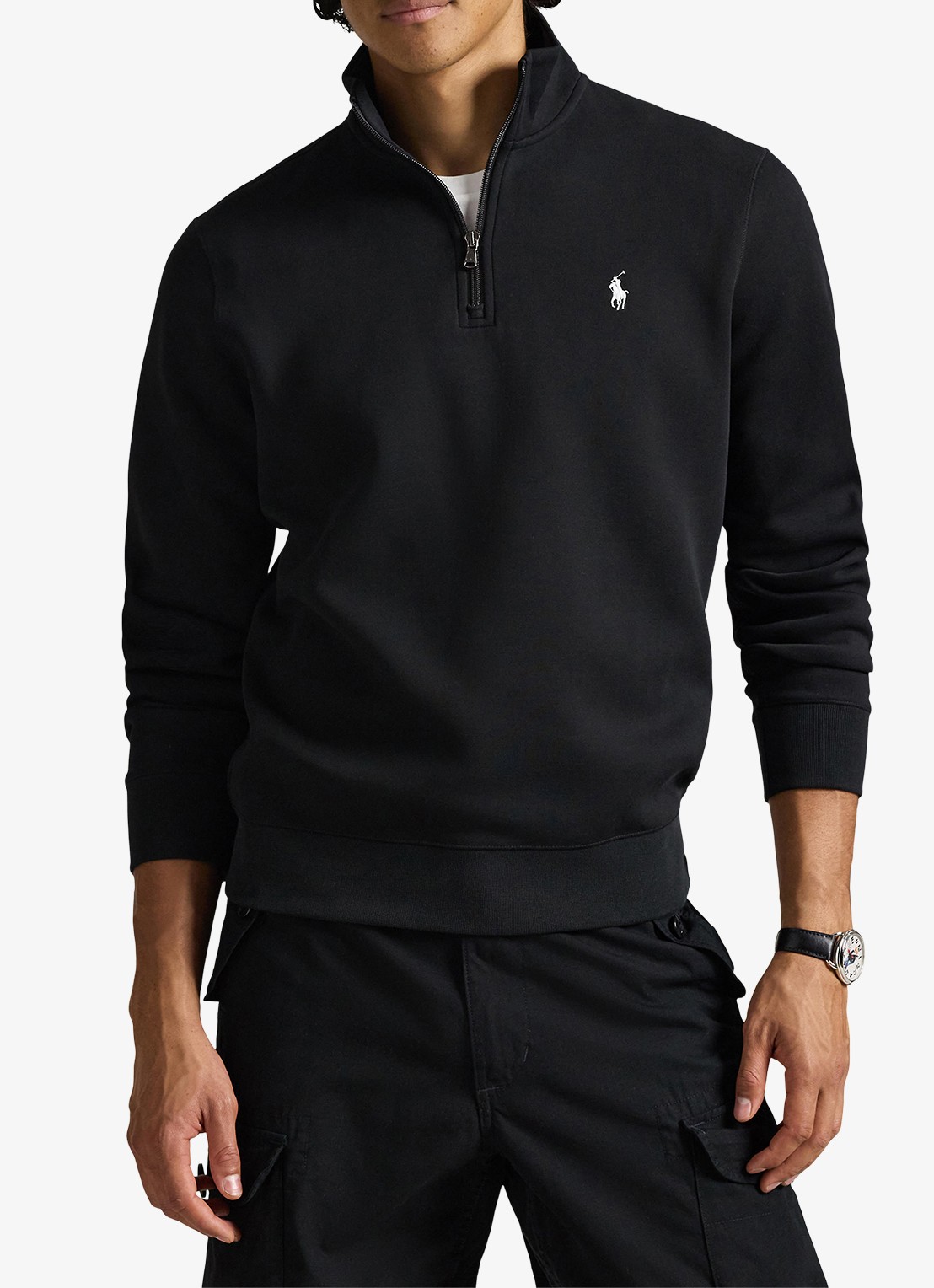 Ralph Lauren Fijngebreide trui met logoborduring - detail zwart