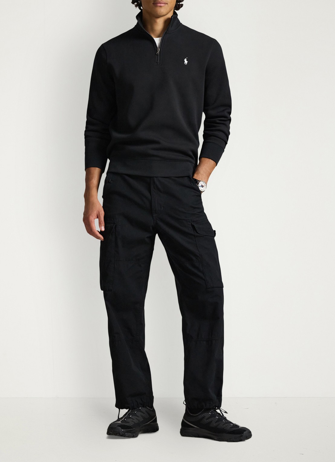 Ralph Lauren Fijngebreide trui met logoborduring - voorkant 4 zwart