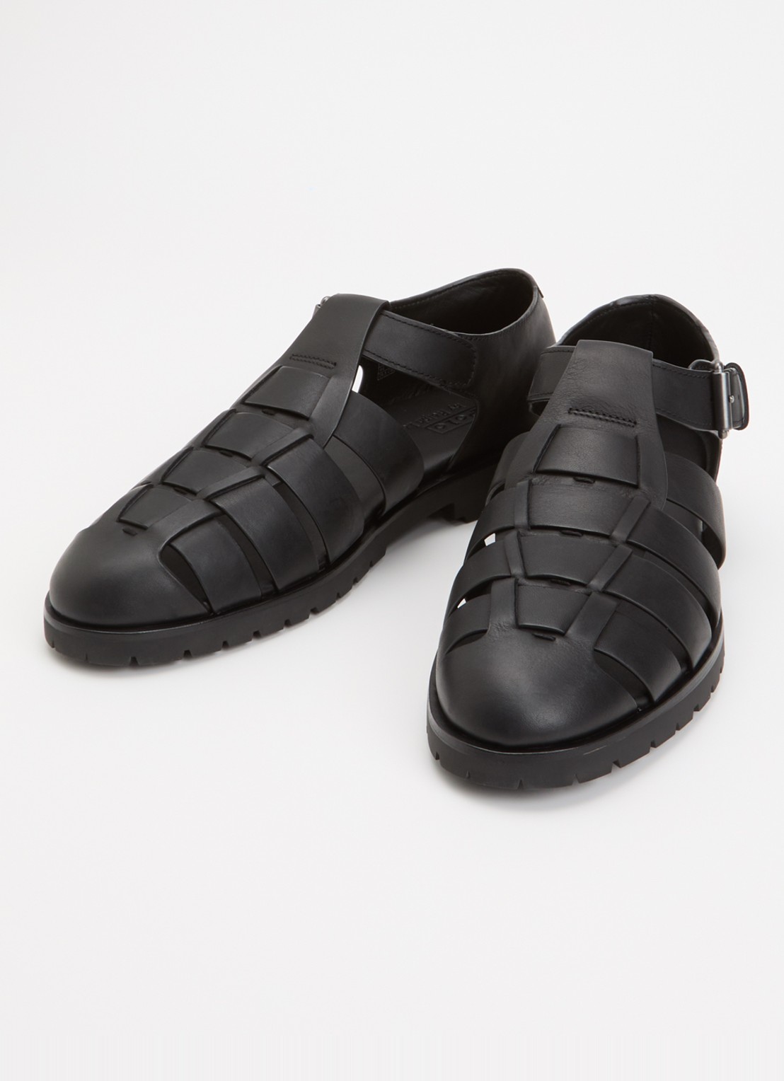 Ralph Lauren Finn Lug sandaal van leer - detail 2 zwart