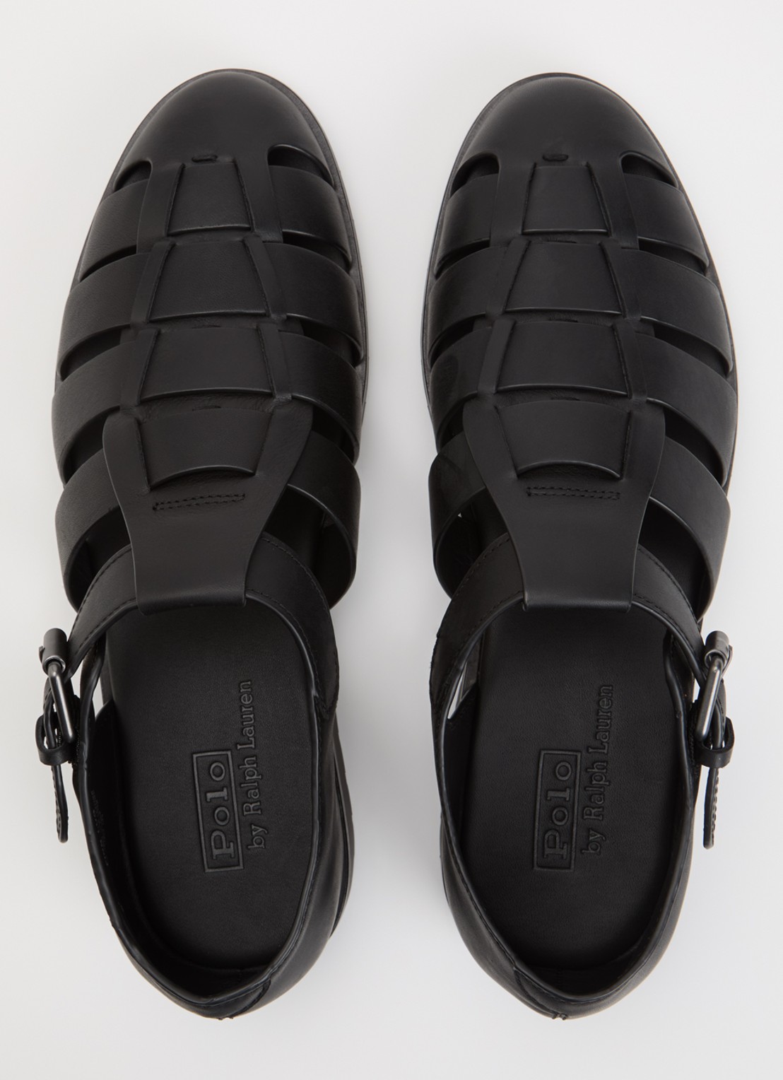 Ralph Lauren Finn Lug sandaal van leer - detail 3 zwart