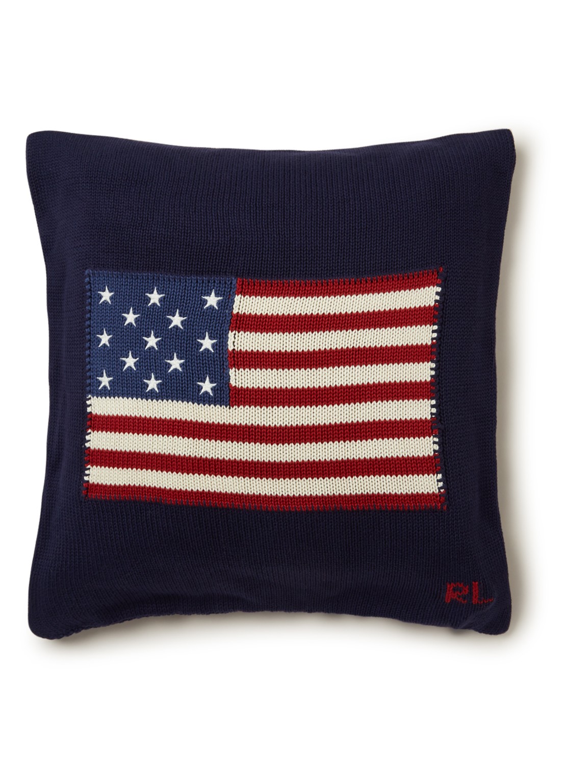 Ralph Lauren Flag kussenhoes 50 x 50 cm  - voorkant donkerblauw