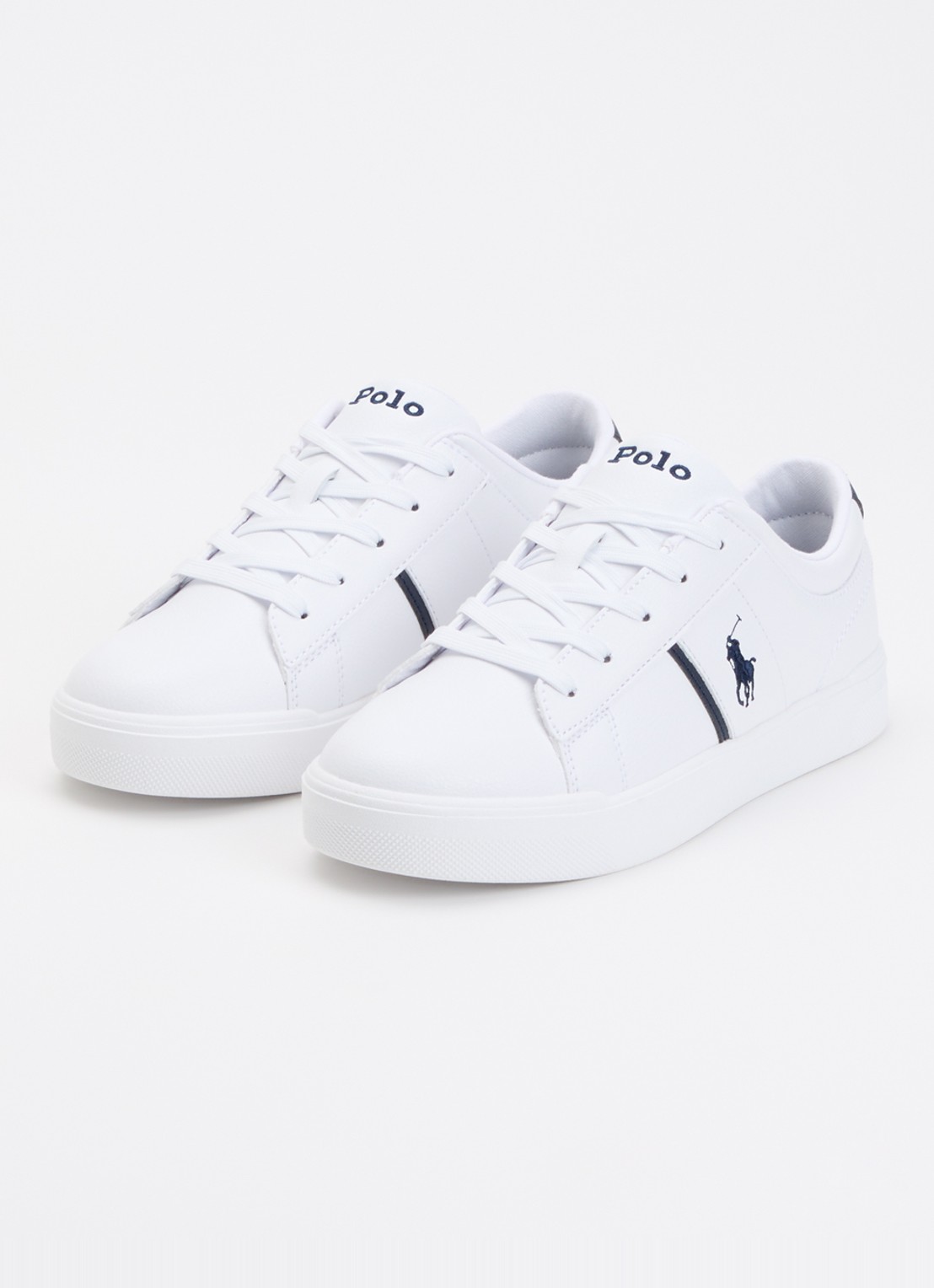 Ralph Lauren Frazier sneaker met logo - voorkant 4 wit