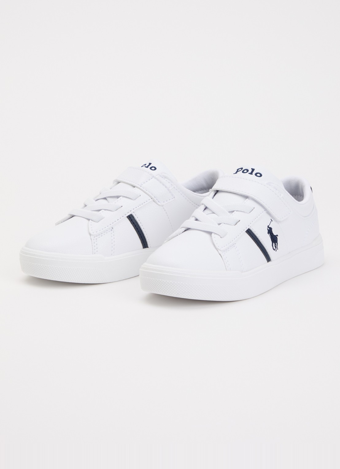 Ralph Lauren Frazier sneaker met logoborduring  - voorkant 3 wit