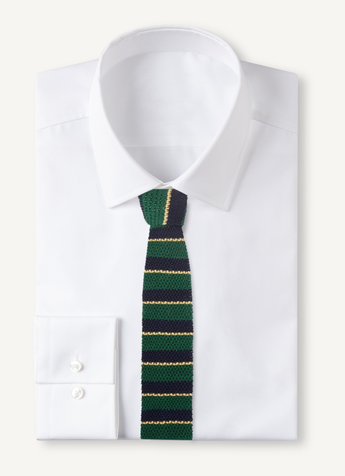 Ralph Lauren Gebreide stropdas van zijde met streepprint - voorkant 4 groen