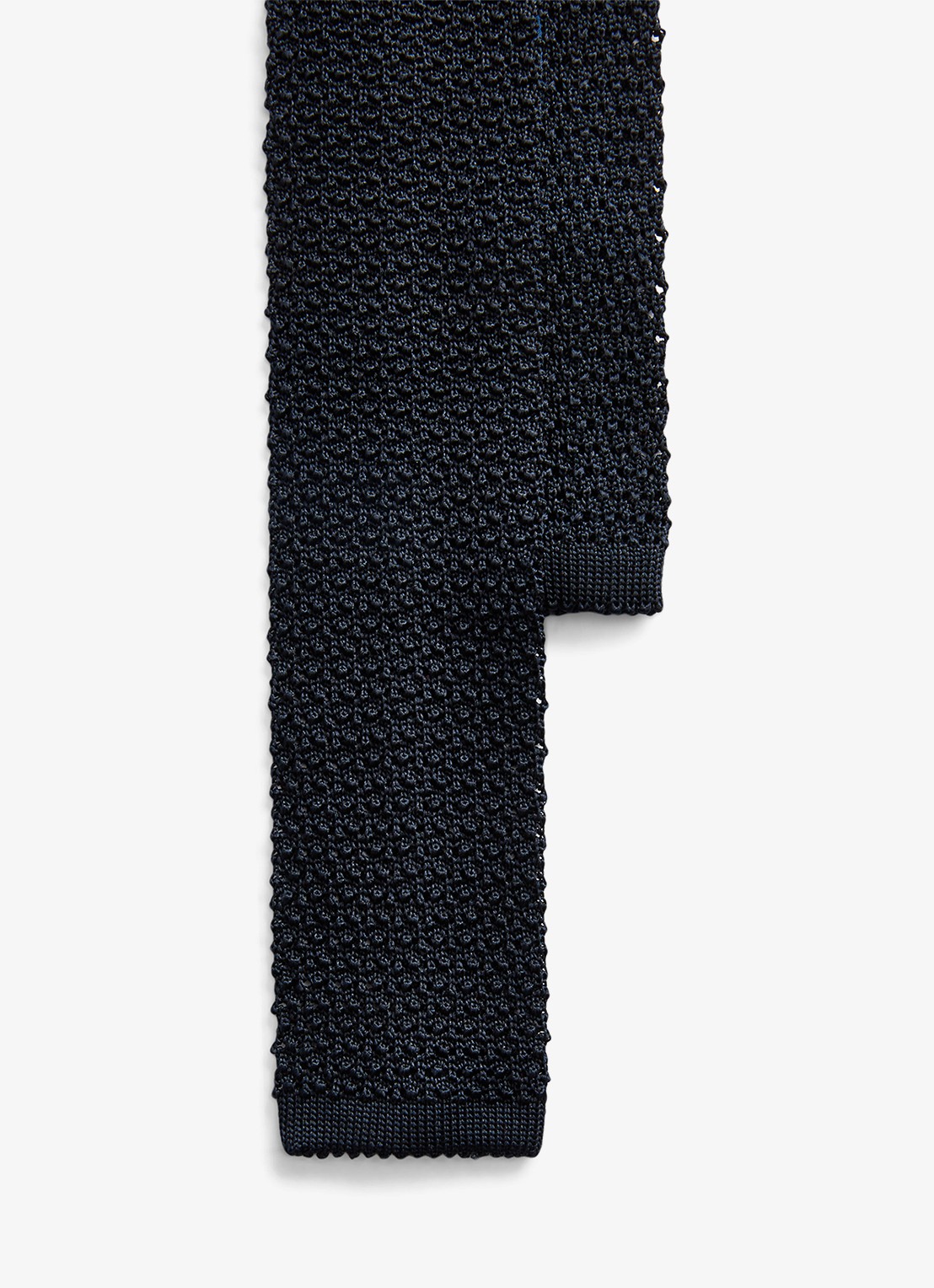 Ralph Lauren Gebreide stropdas van zijde - voorkant navy