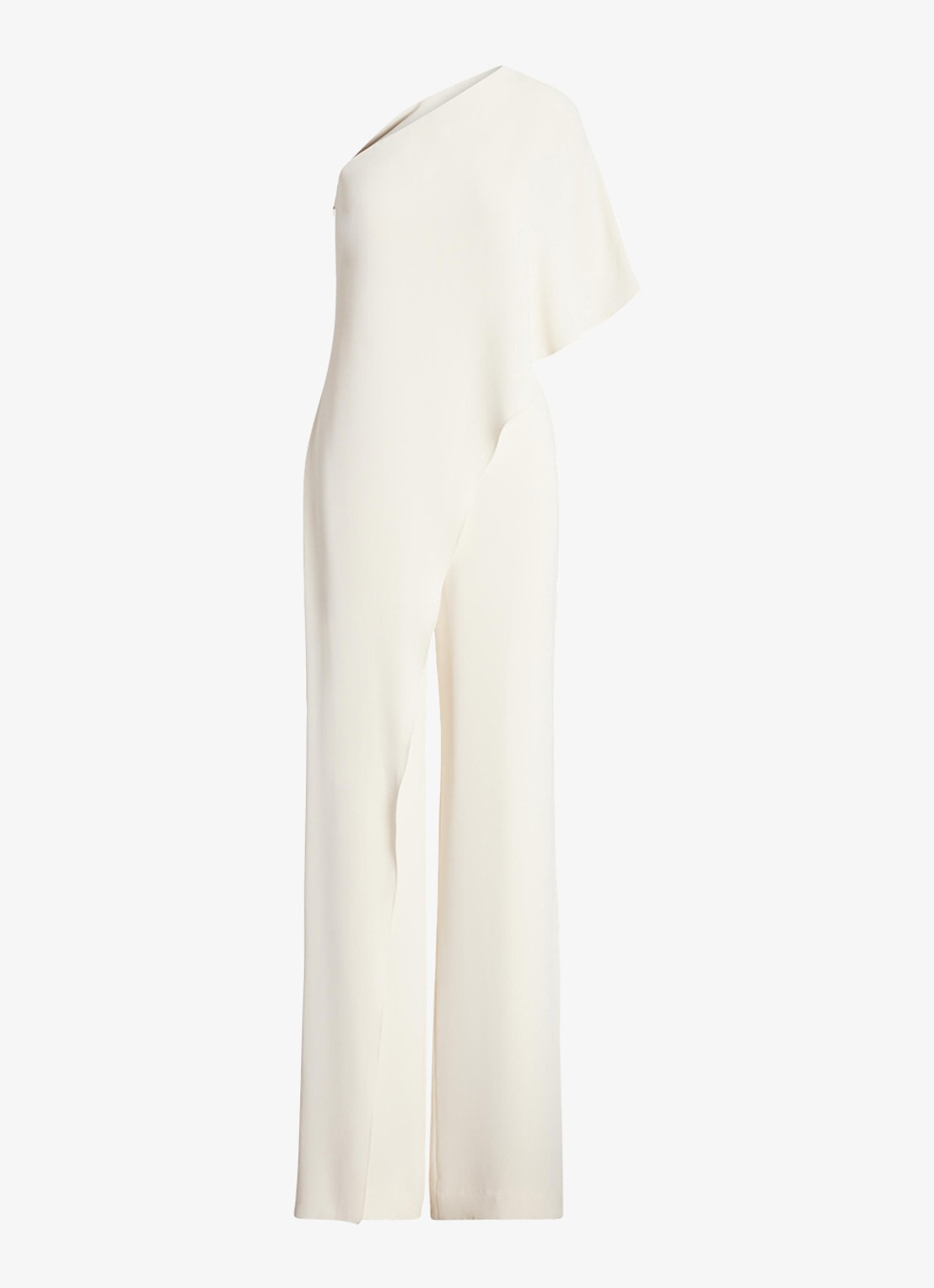 Ralph Lauren Georgette jumpsuit met blote schouder - voorkant 4 creme