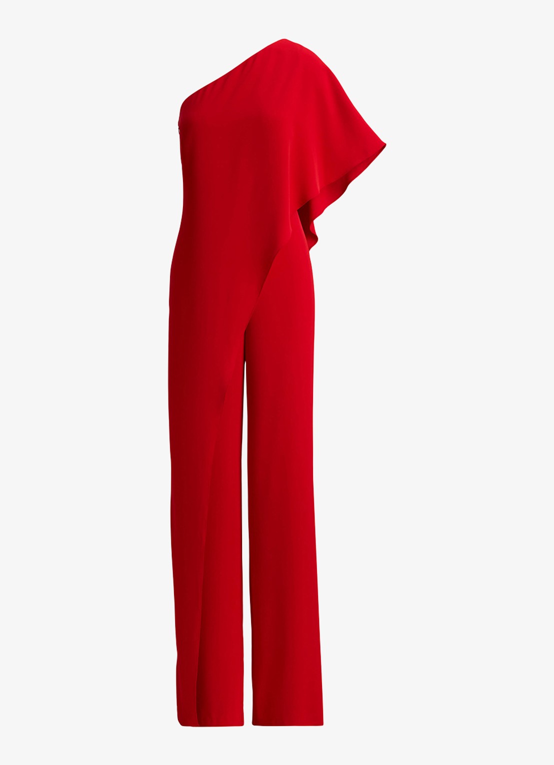 Ralph Lauren Georgette jumpsuit met blote schouder - voorkant 3 cruise red 2wr6 / rood