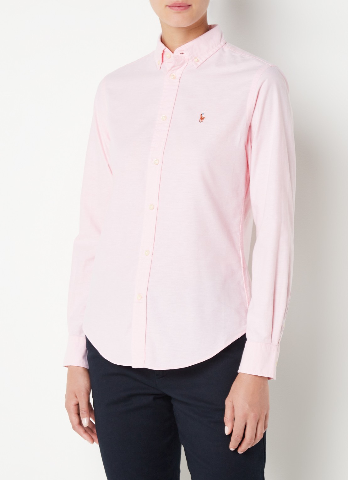 Ralph Lauren Georgia blouse met logoborduring - detail 4 lichtroze
