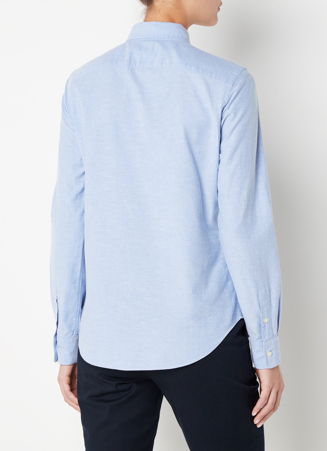 Ralph Lauren Georgia blouse met logoborduring - achterkant 4 lichtblauw