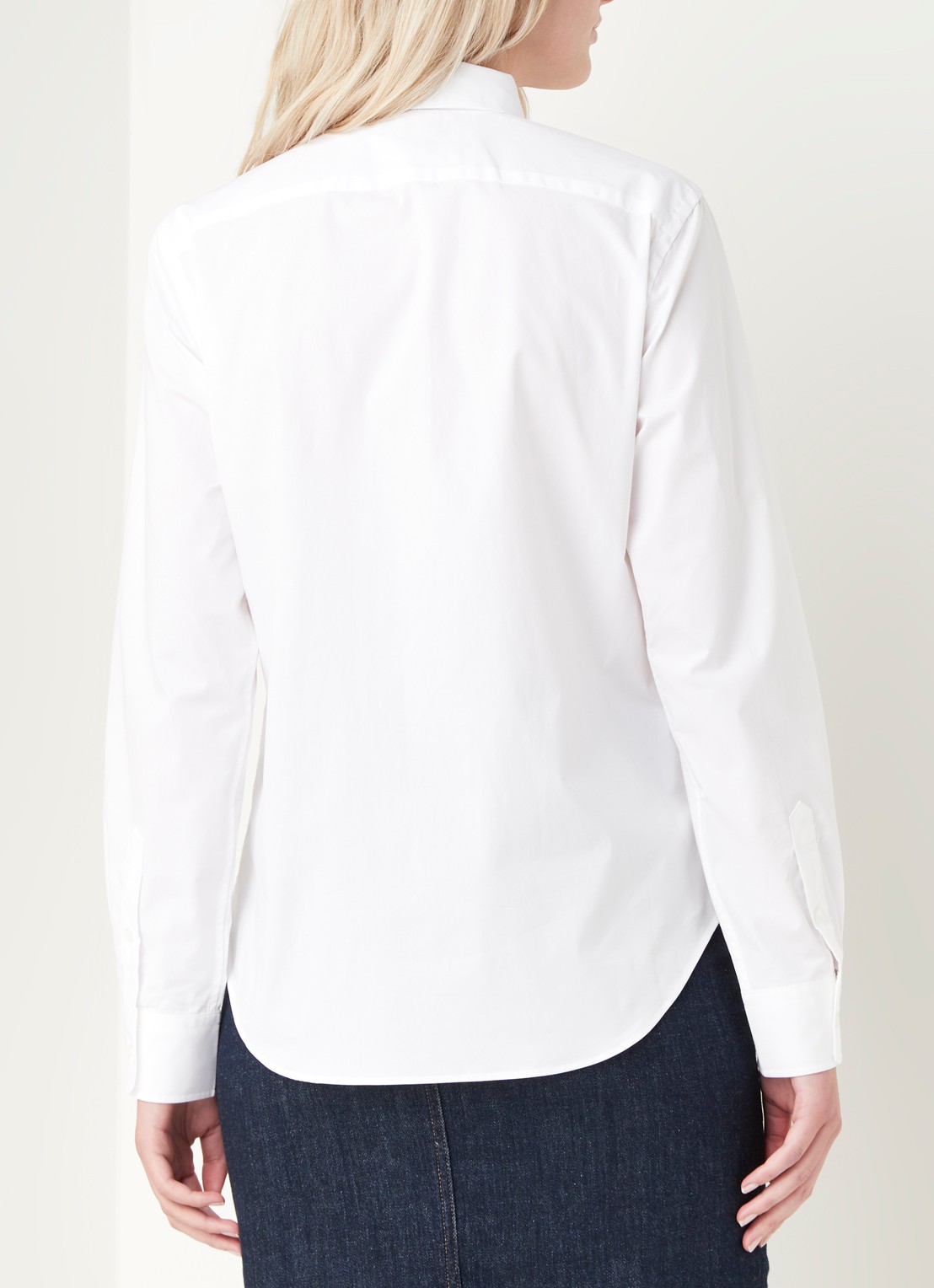 Ralph Lauren Georgia blouse van stretch katoen - achterkant 4 wit