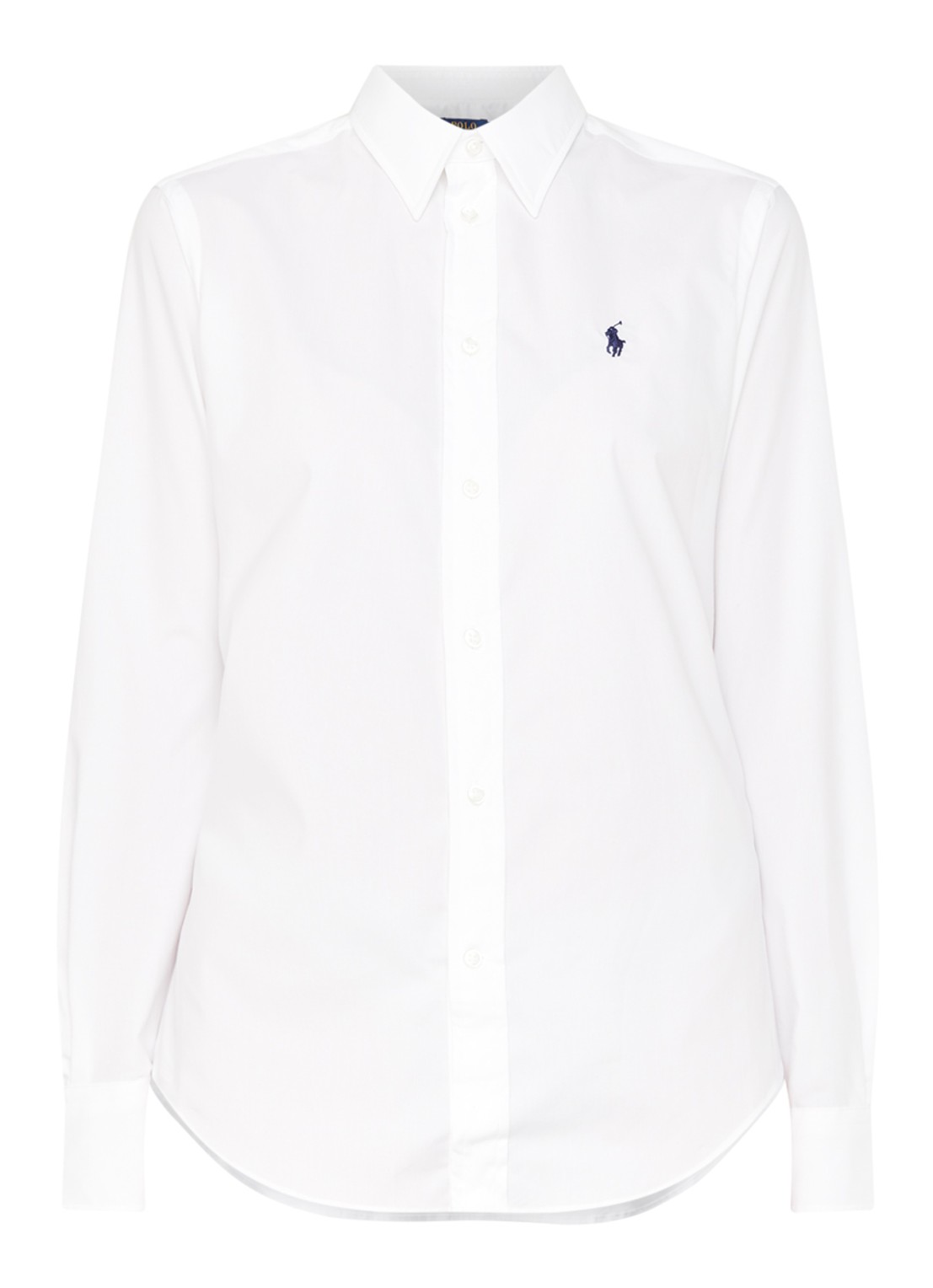 Ralph Lauren Georgia blouse van stretch katoen - voorkant 2 wit