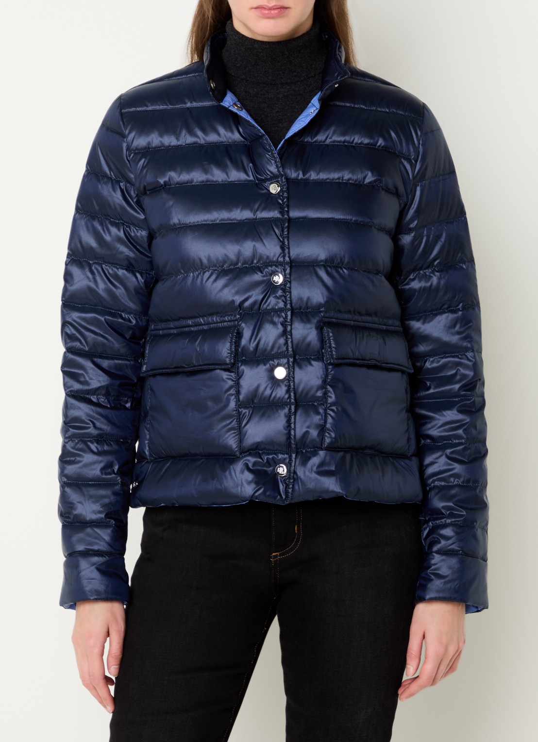 Ralph Lauren Gewatteerd jack met donsvulling en klepzakken - detail 5 dk navy-2xea / blauw