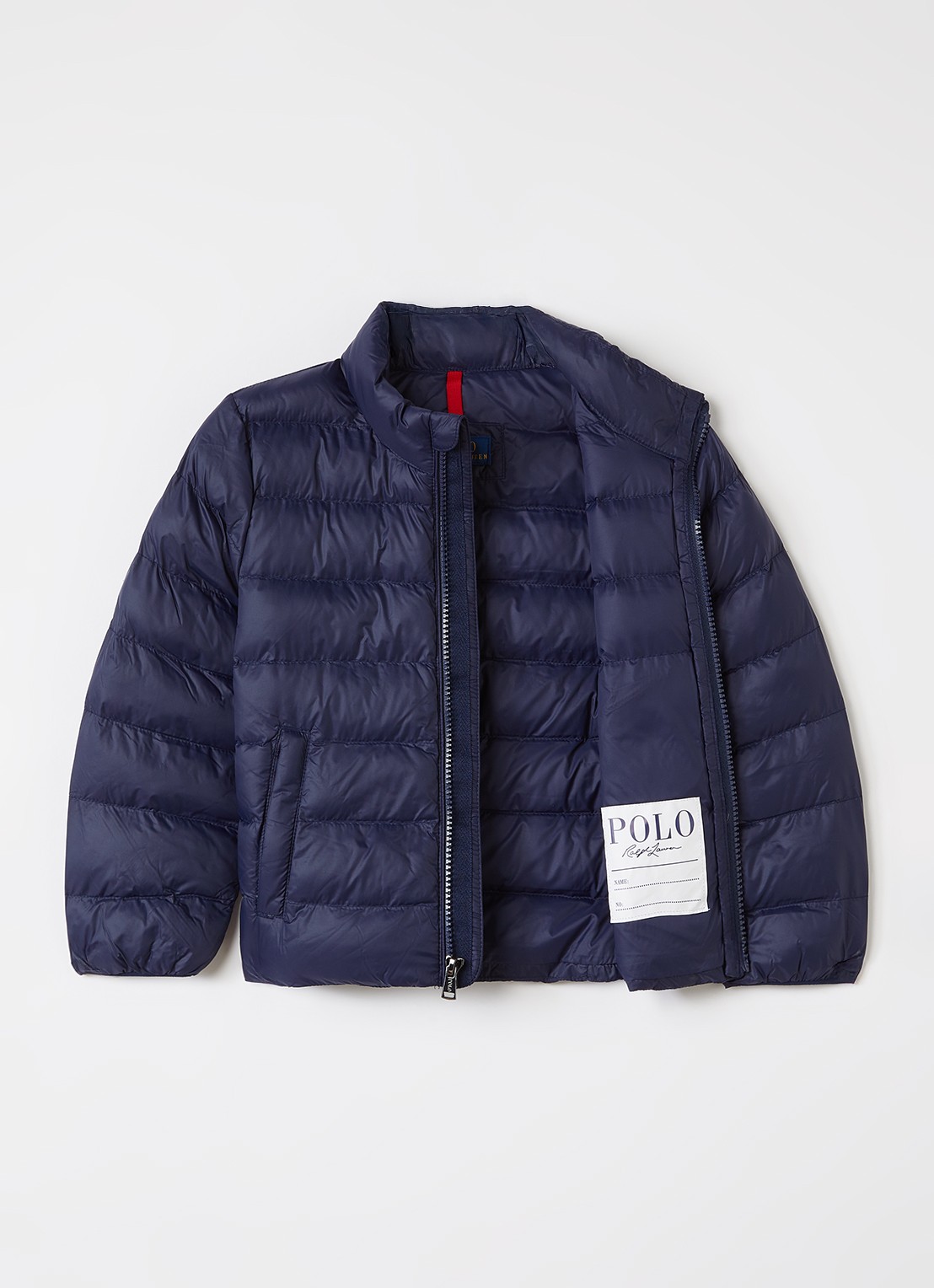 Ralph Lauren Gewatteerd jack met logo - voorkant 3 donkerblauw