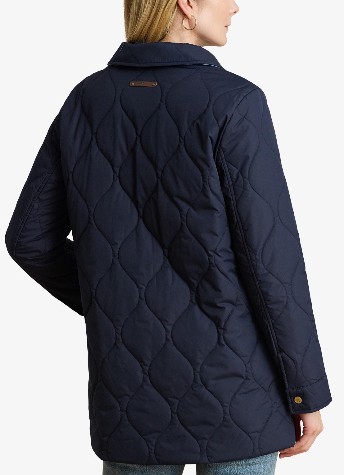 Ralph Lauren Gewatteerd jack met quilt patroon en klepzakken  - achterkant 2 donkerblauw