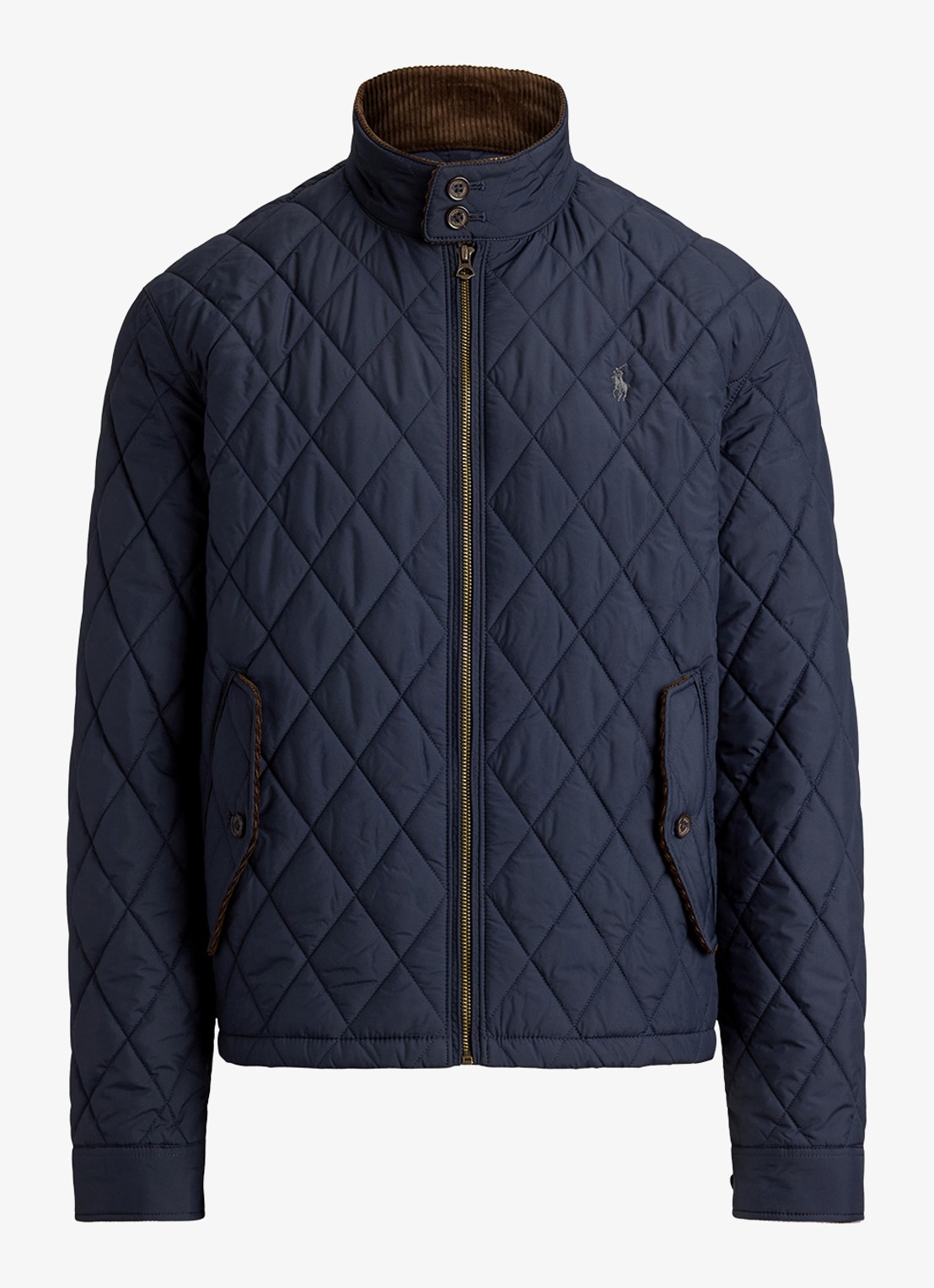 Ralph Lauren Gewatteerd jack met quilt patroon - voorkant 2 college navy/charcoal / donkerblauw