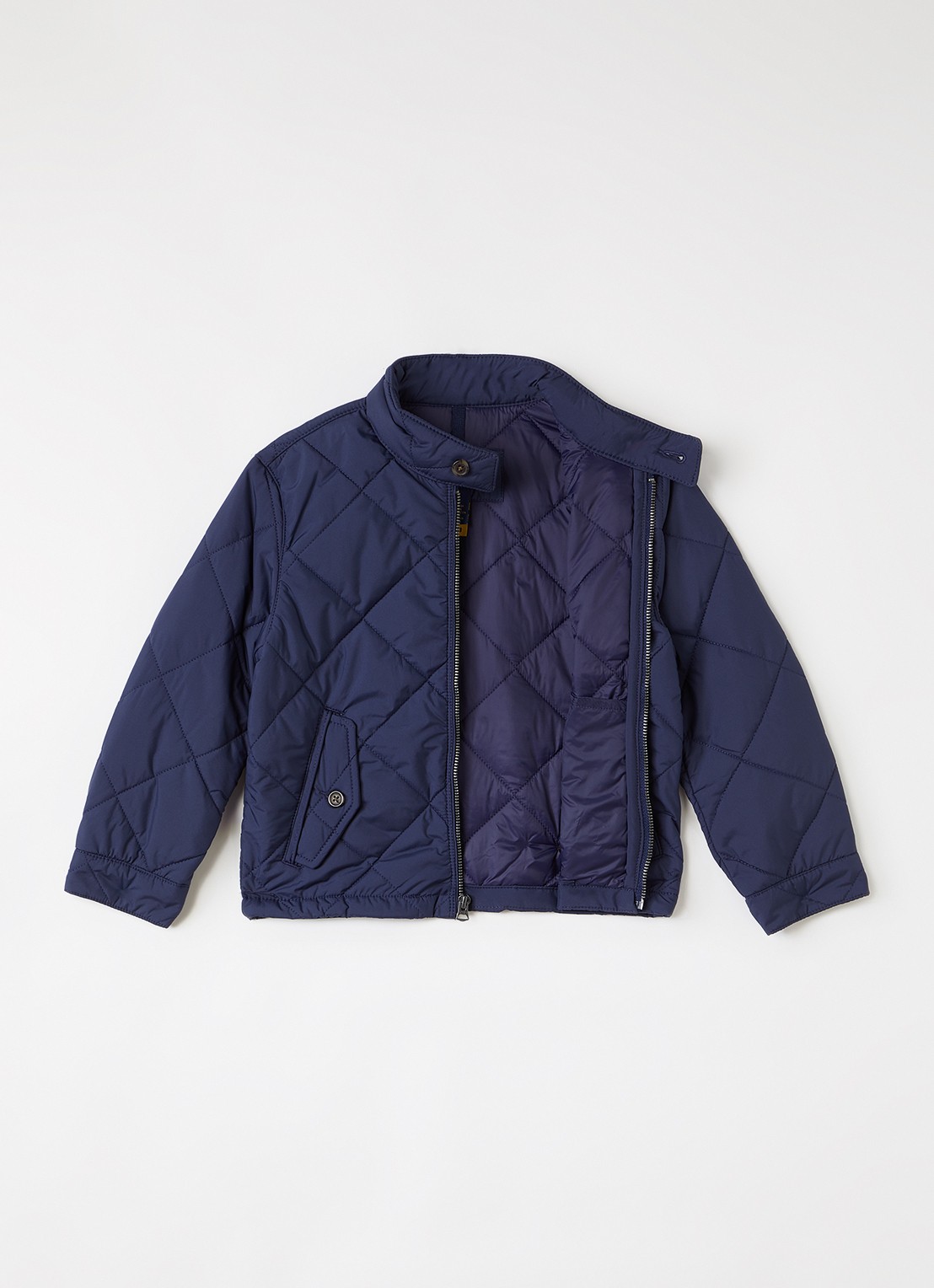 Ralph Lauren Gewatteerd windjack met quilt patroon  - voorkant 3 donkerblauw