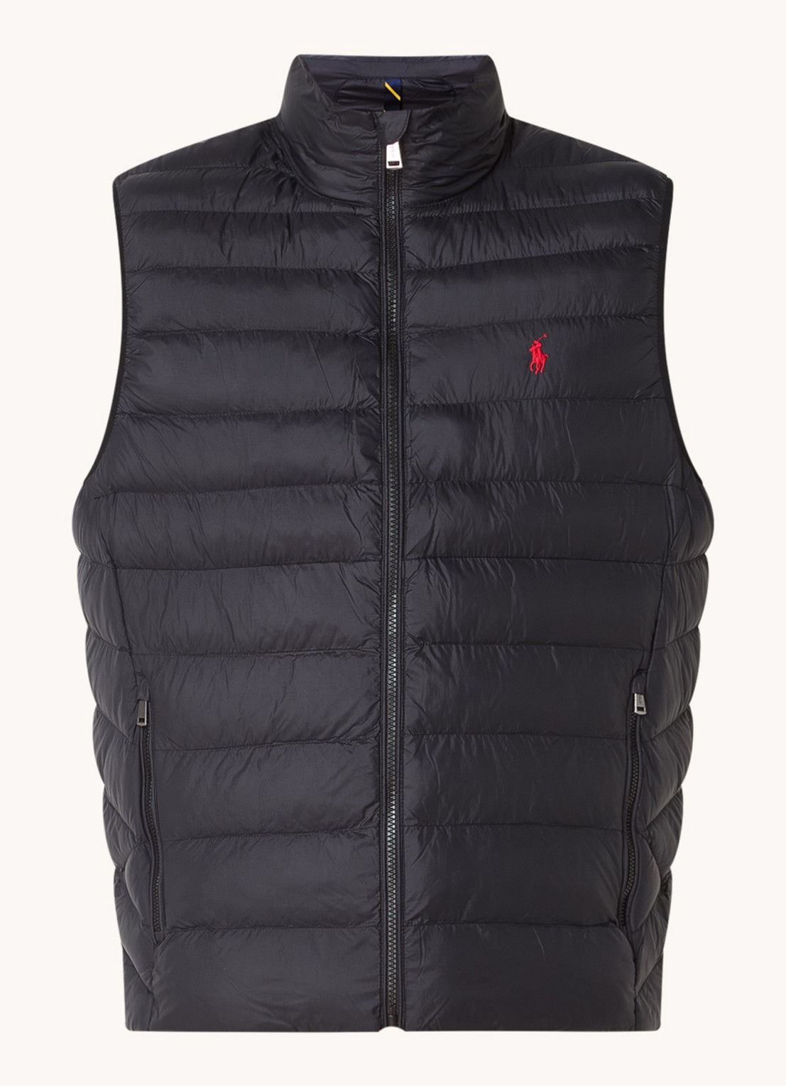 Ralph Lauren Gewatteerde bodywarmer met ritszakken  - voorkant 6 zwart