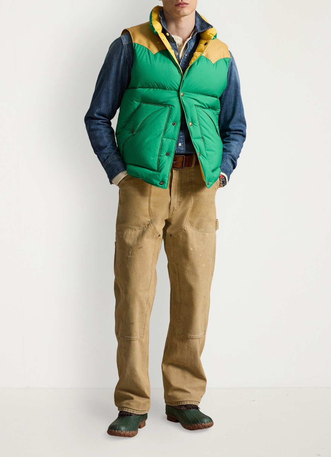 Ralph Lauren Gewatteerde bodywarmer met steekzakken - detail 2 stem / groen