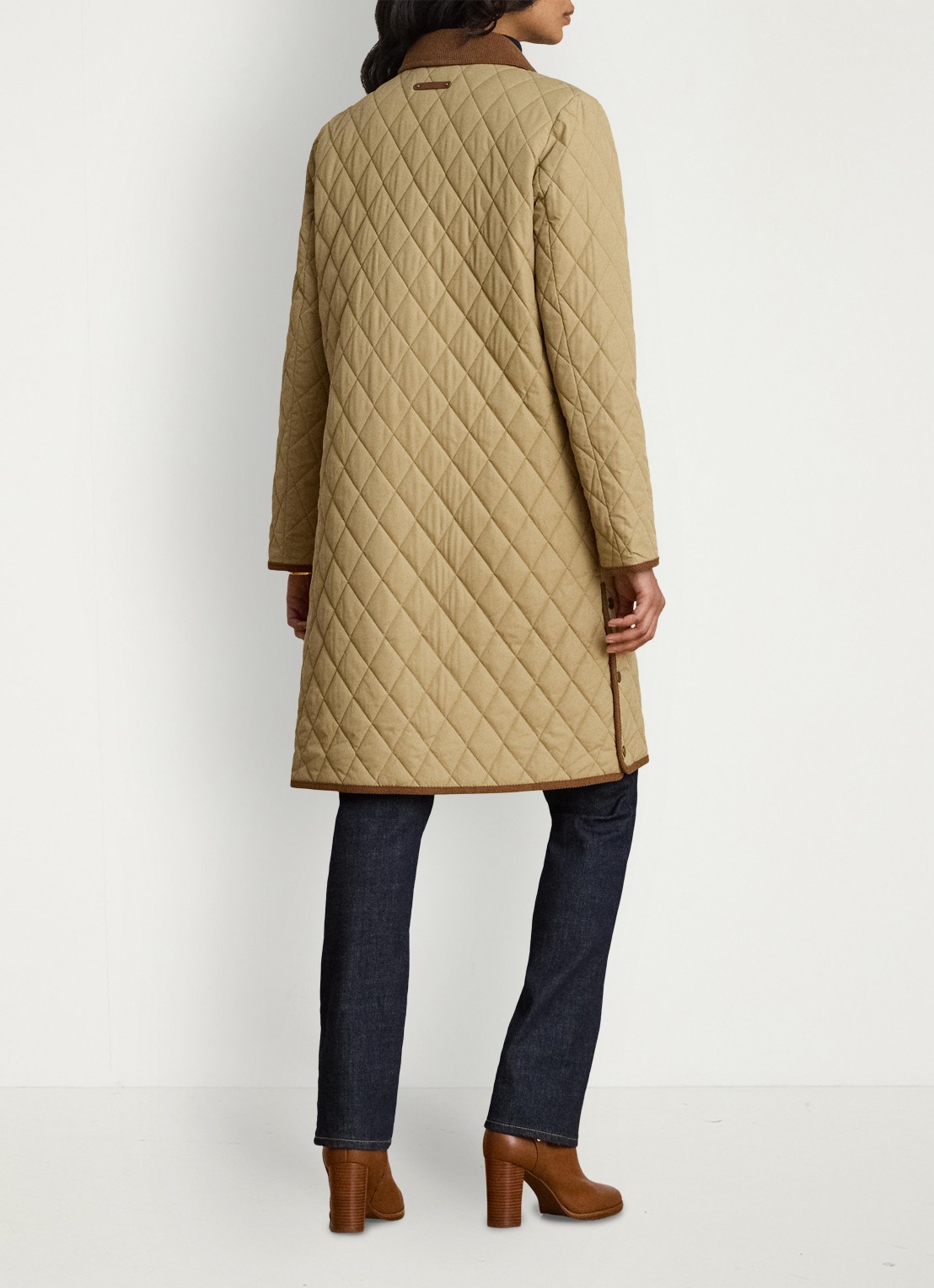 Ralph Lauren Gewatteerde jas met quilt patroon - achterkant 5 birch tan / beige