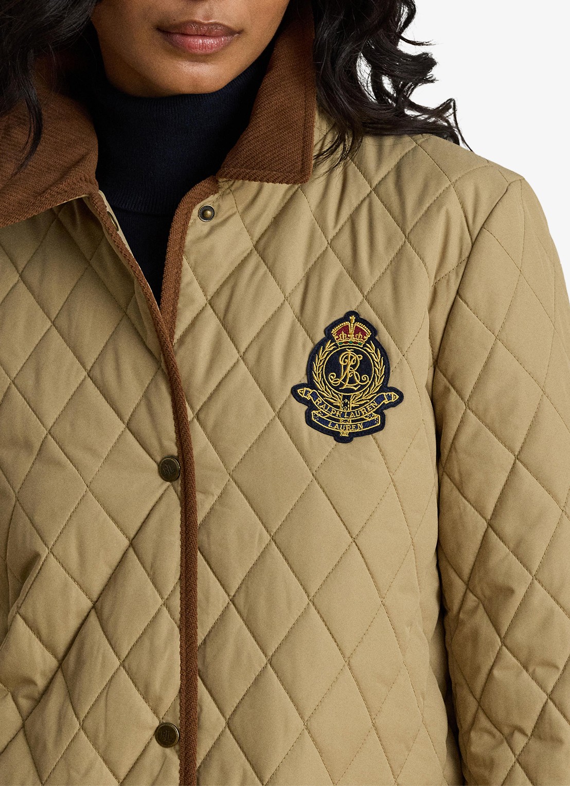 Ralph Lauren Gewatteerde jas met quilt patroon - detail 4 birch tan / beige