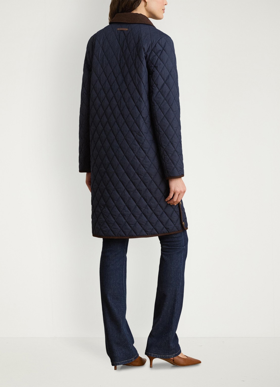 Ralph Lauren Gewatteerde jas met quilt patroon - achterkant lauren navy / blauw