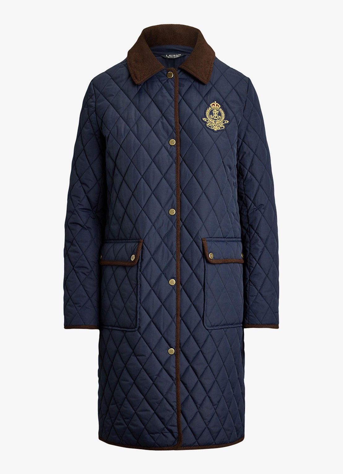 Ralph Lauren Gewatteerde jas met quilt patroon - voorkant 4 lauren navy / blauw