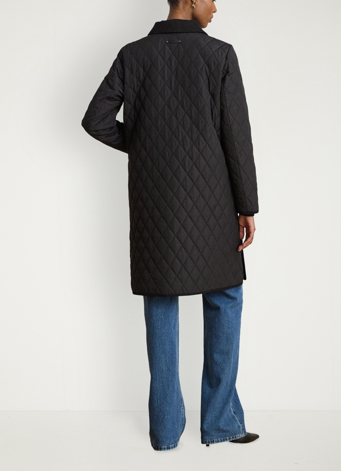 Ralph Lauren Gewatteerde jas met quilt patroon - achterkant 3 zwart