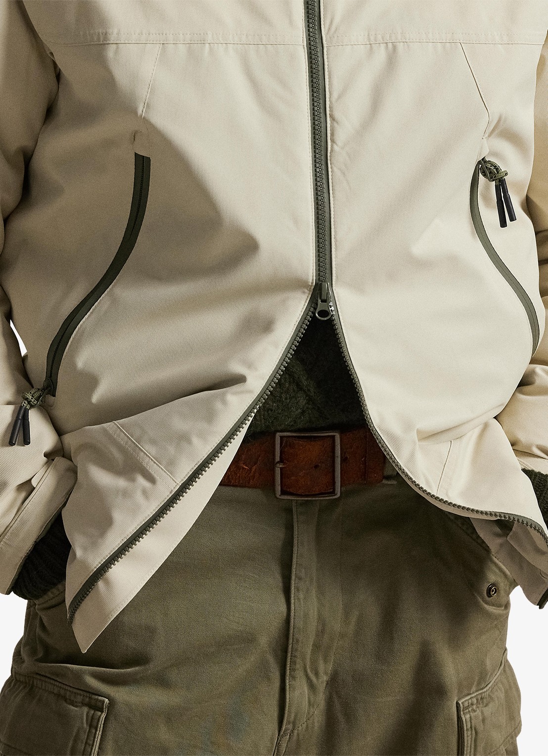 Ralph Lauren Gewatteerde jas met ritszakken - detail 6 basic sand / beige