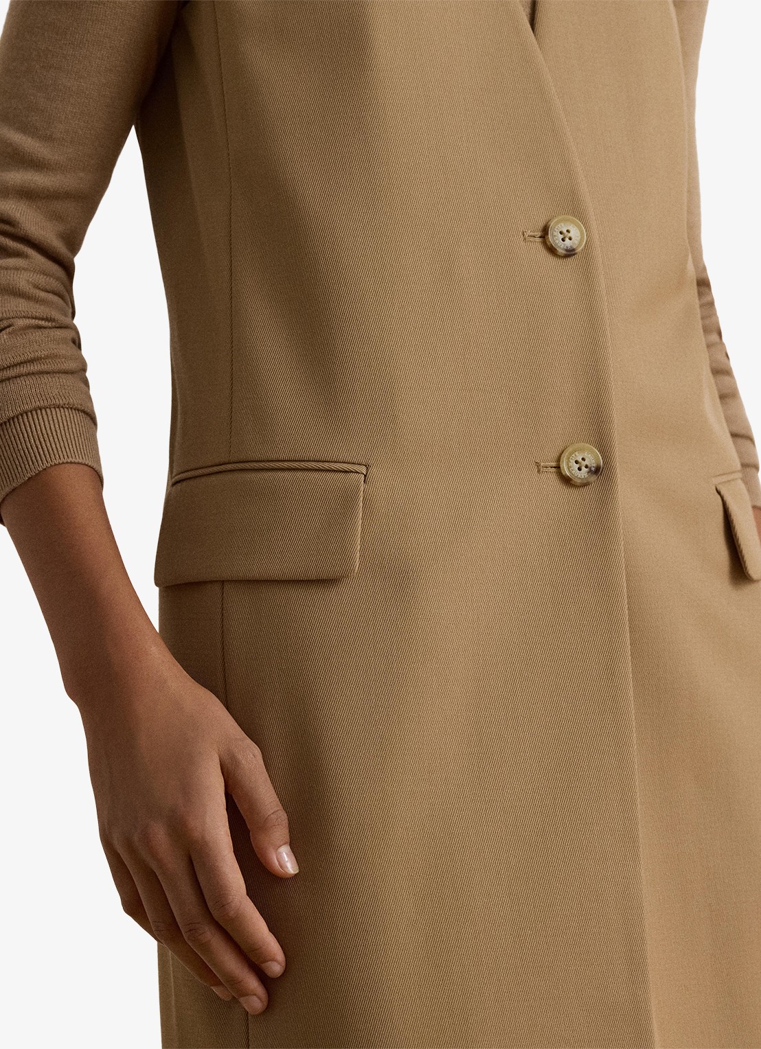 Ralph Lauren Gilet in wolblend met klepzakken - detail 3 lauren camel / beige