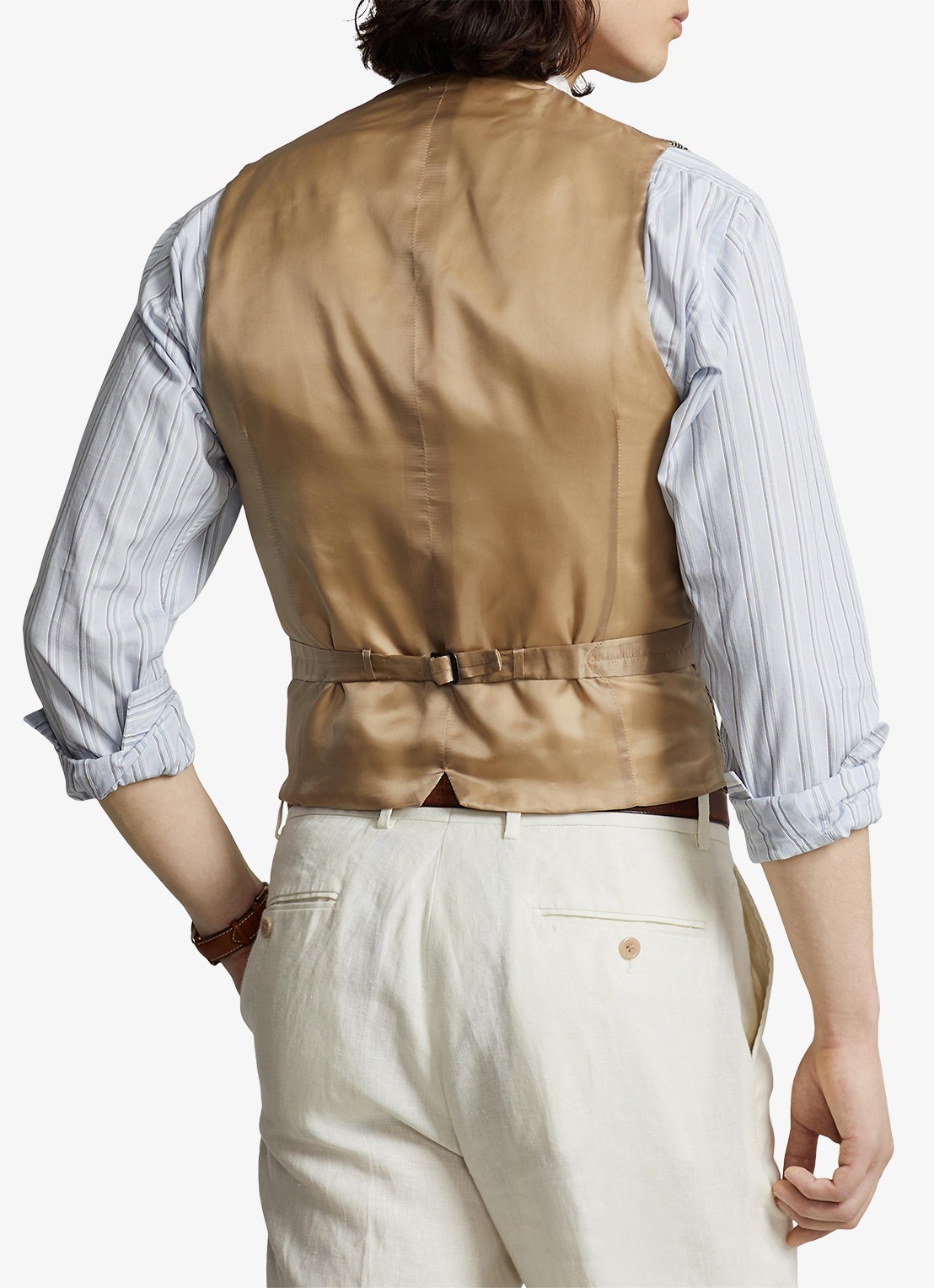 Ralph Lauren Gilet met paspelzakken - achterkant 3 black and cream / zwart