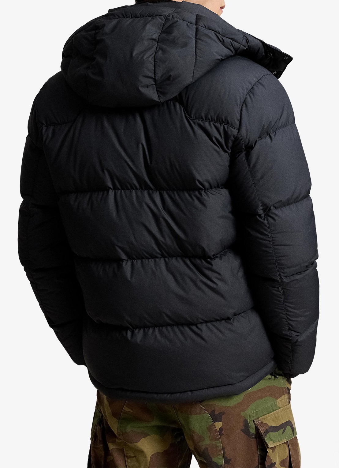 Ralph Lauren Gorham puffer jack met donsvulling en ritszakken - achterkant polo black / zwart