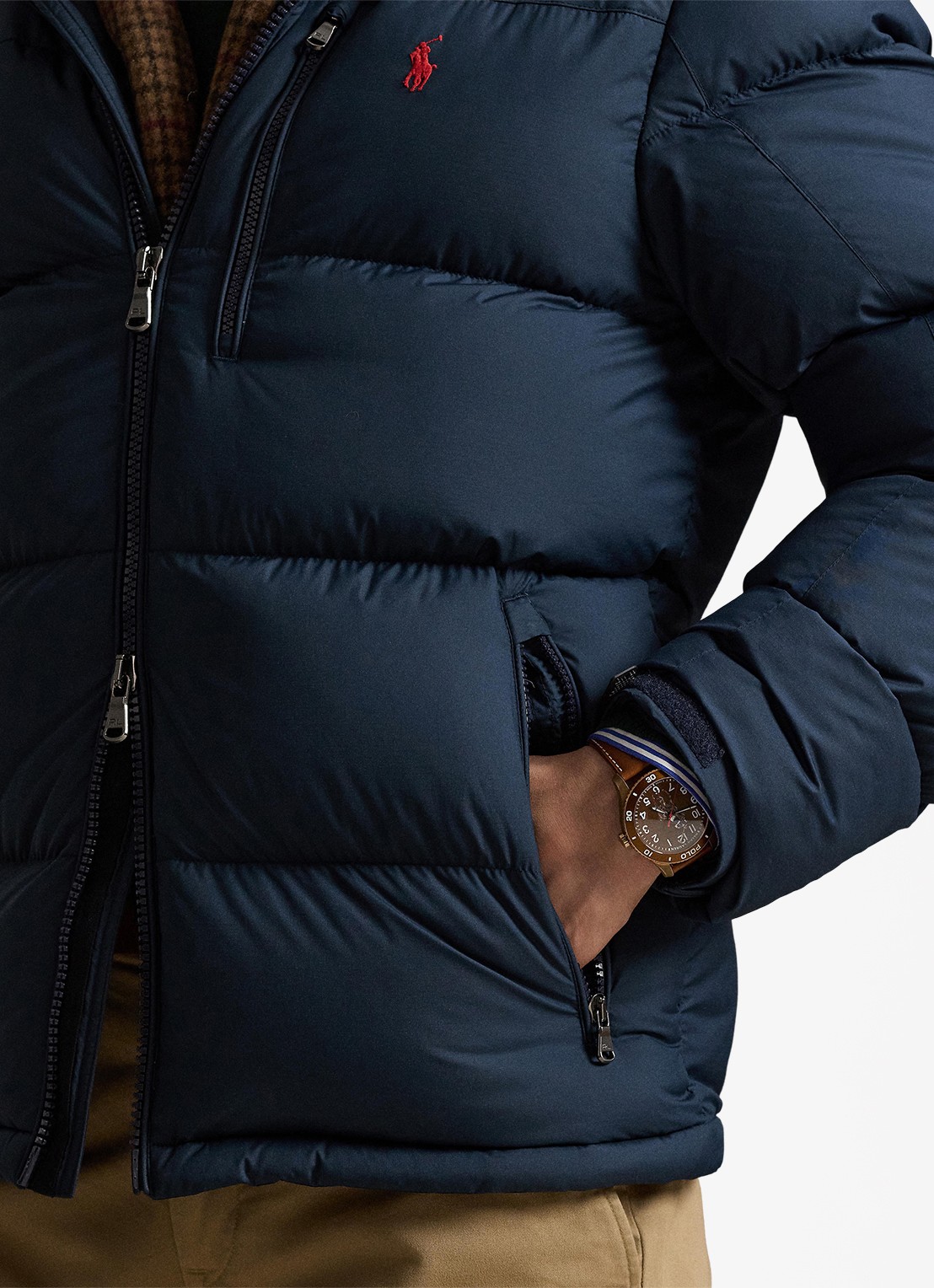 Ralph Lauren Gorham puffer jack met donsvulling en ritszakken - detail 4 collection navy / donkerblauw