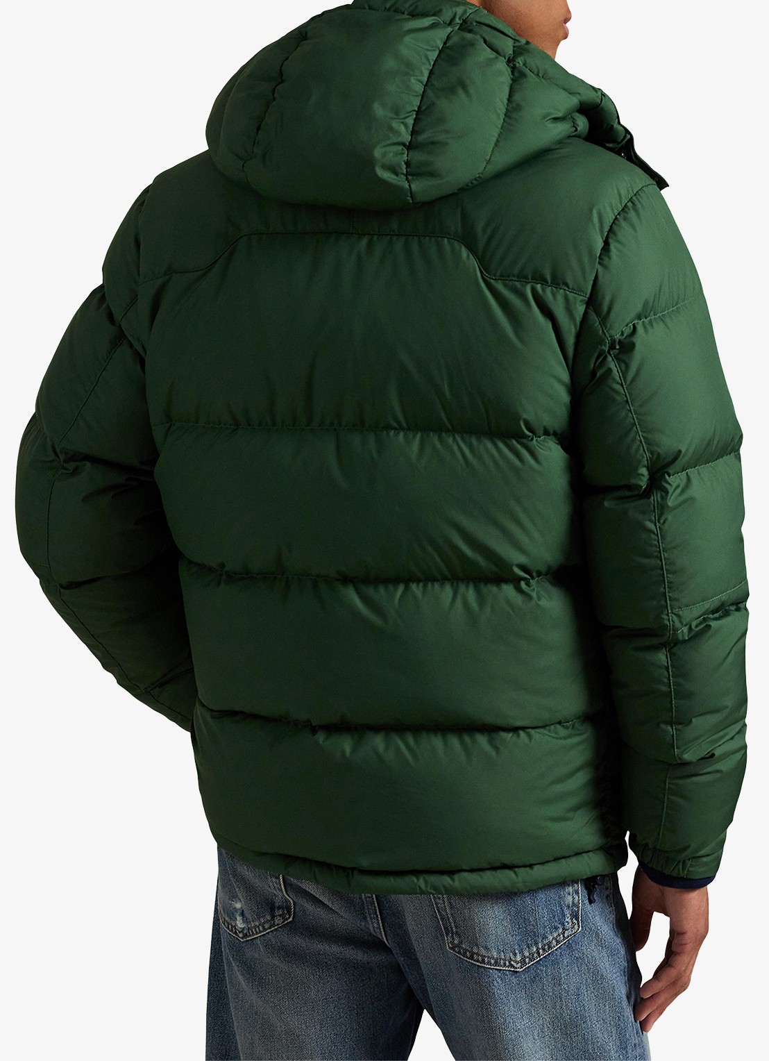 Ralph Lauren Gorham puffer jack met donsvulling en ritszakken - achterkant bottle green / donkergroen
